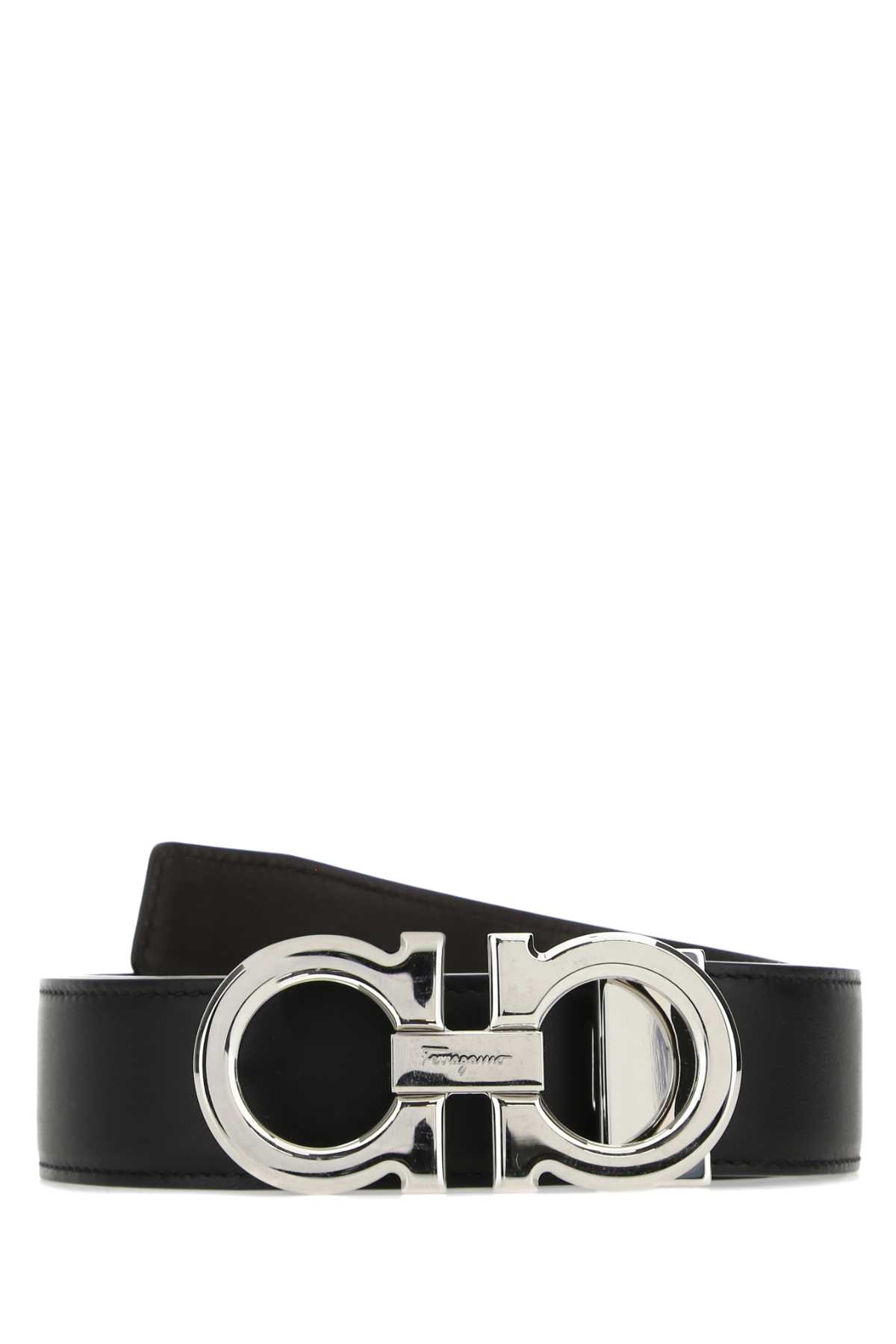 Ferragamo Black Reversible Belt In Nerohickory