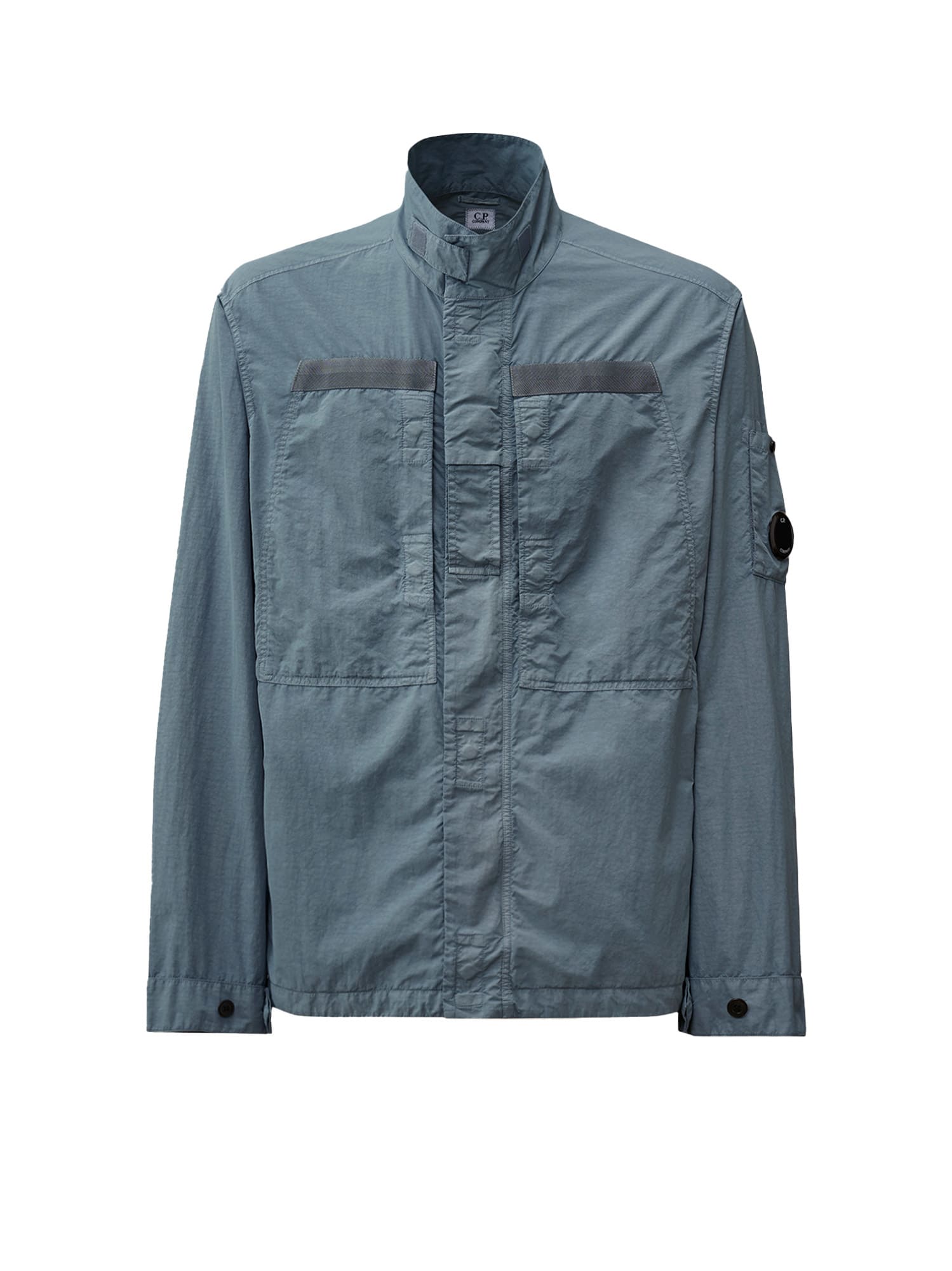 C.p. Company C.p.company Men Flatt Nylon Jacket With Logo Iconic Detail