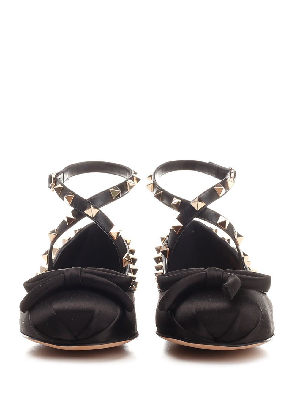 Shop Valentino Rockstud Flat Shoes In Black