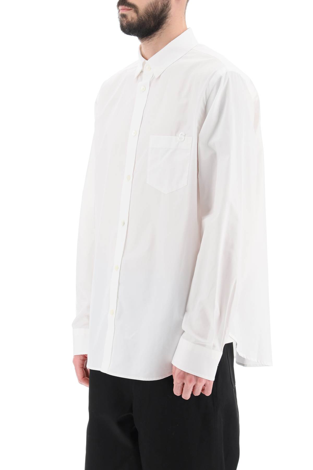 Shop Sacai Thomas Mason Cotton Poplin Shirt In Off White (white)