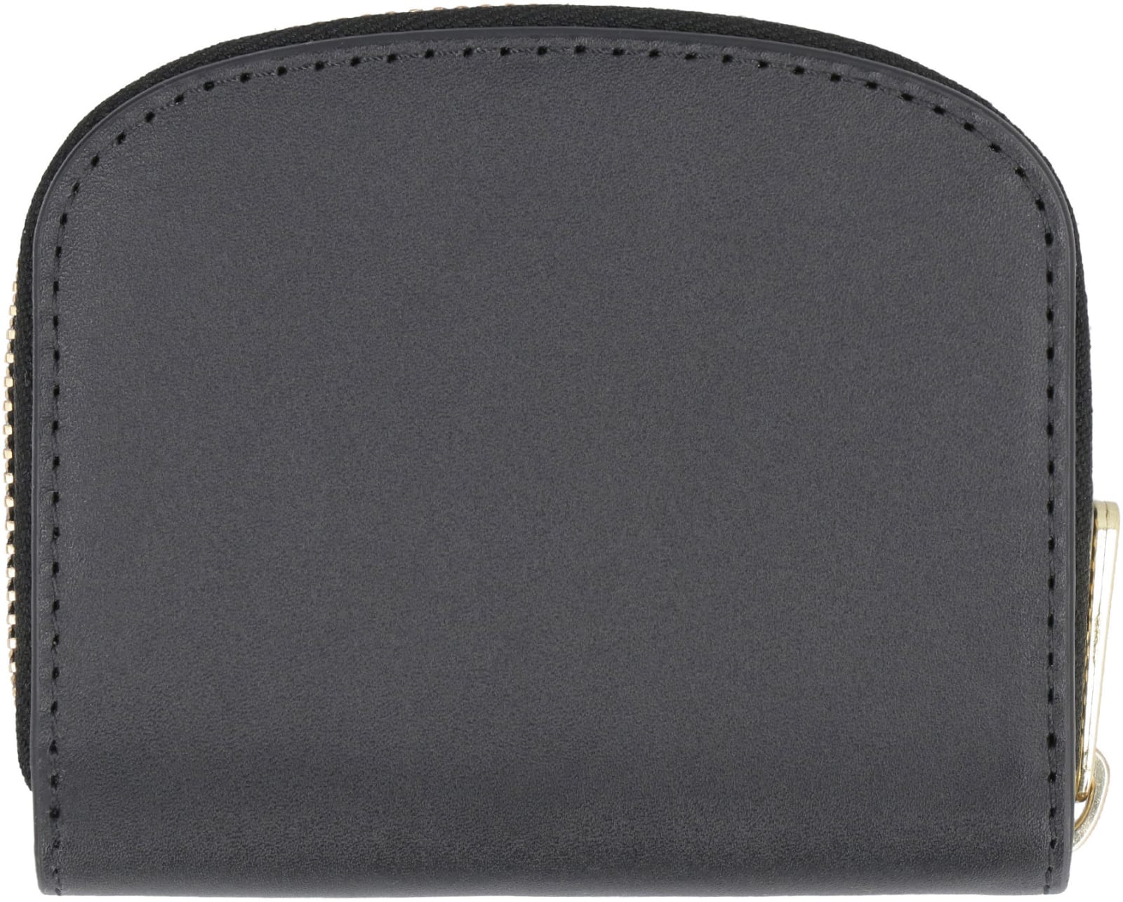Shop Apc Demi Lune Mini Leather Wallet In Black