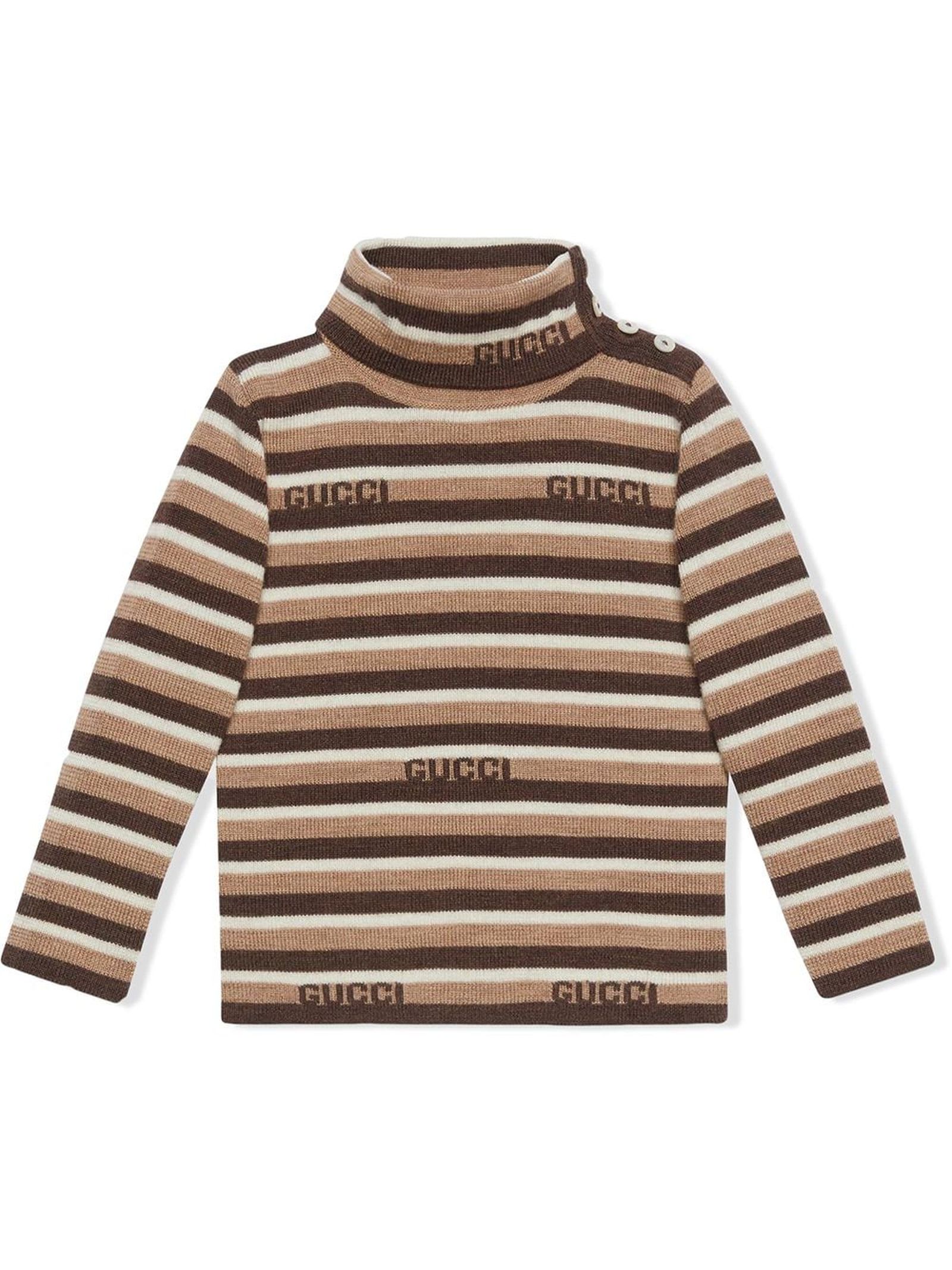 Baby Gucci Stripe Wool Polo Neck