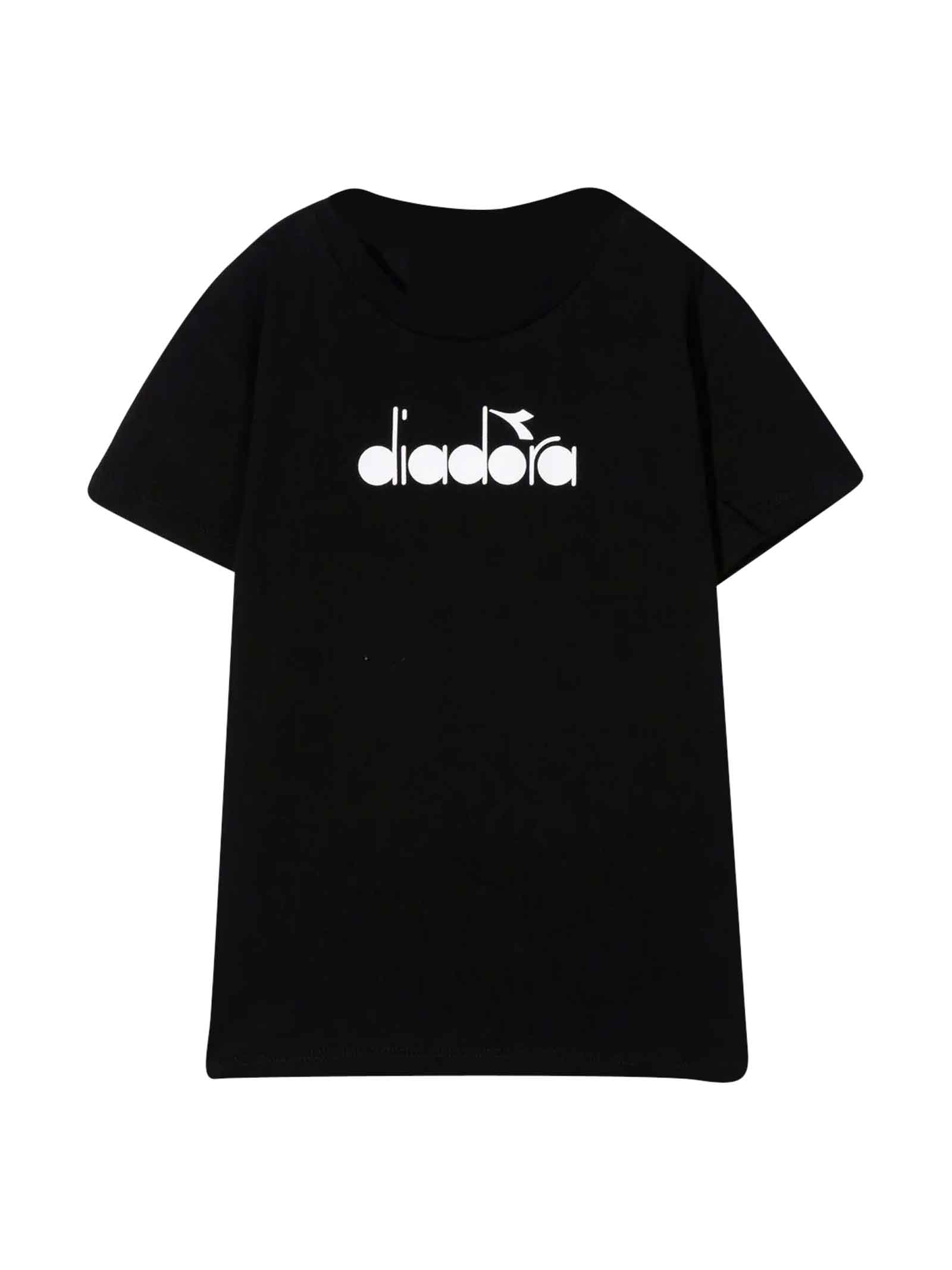 Diadora Black T-shirt Teen Boy