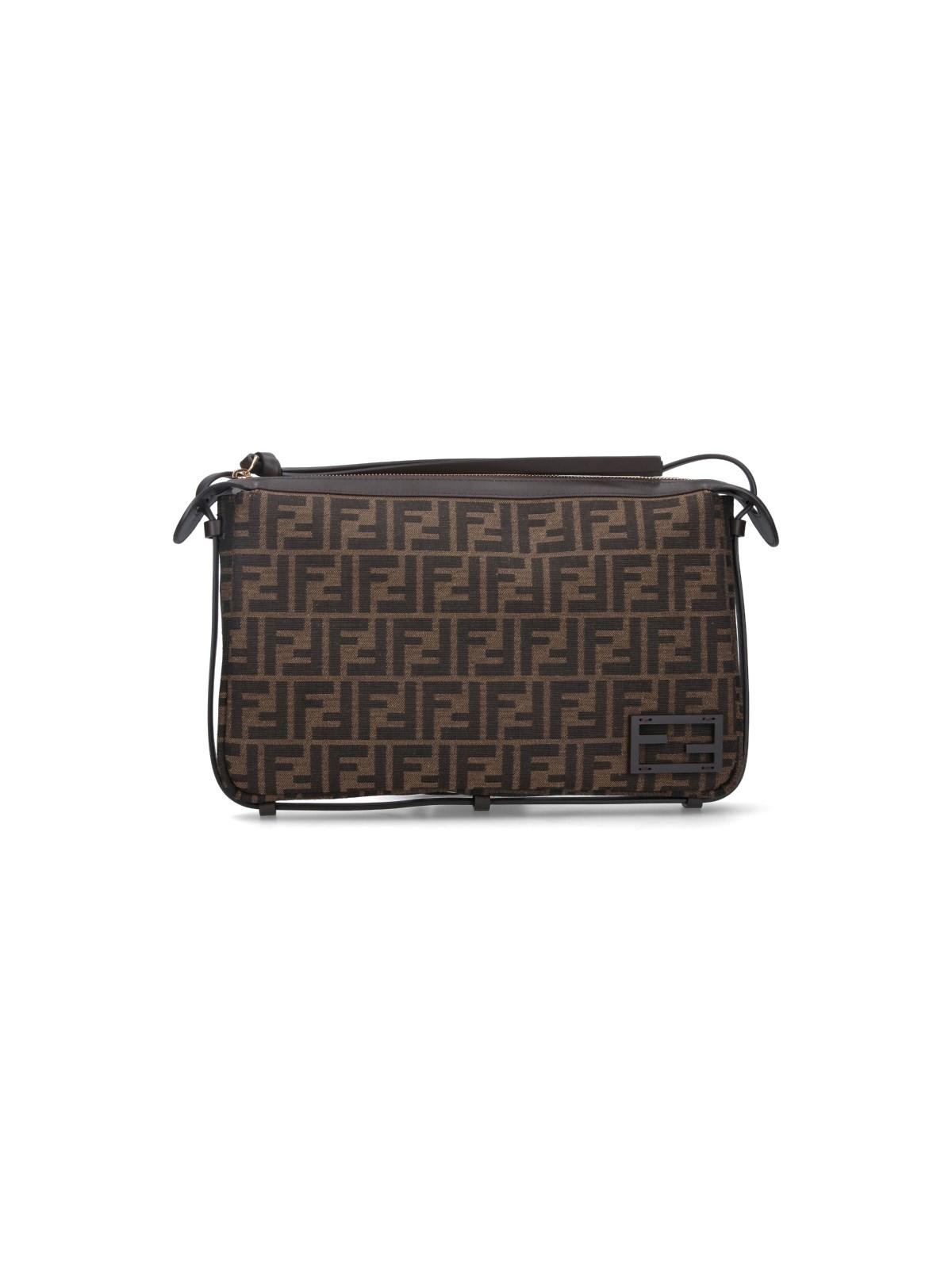 Shop Fendi Simply Medium Crossbody Bag In Testa Di Moro