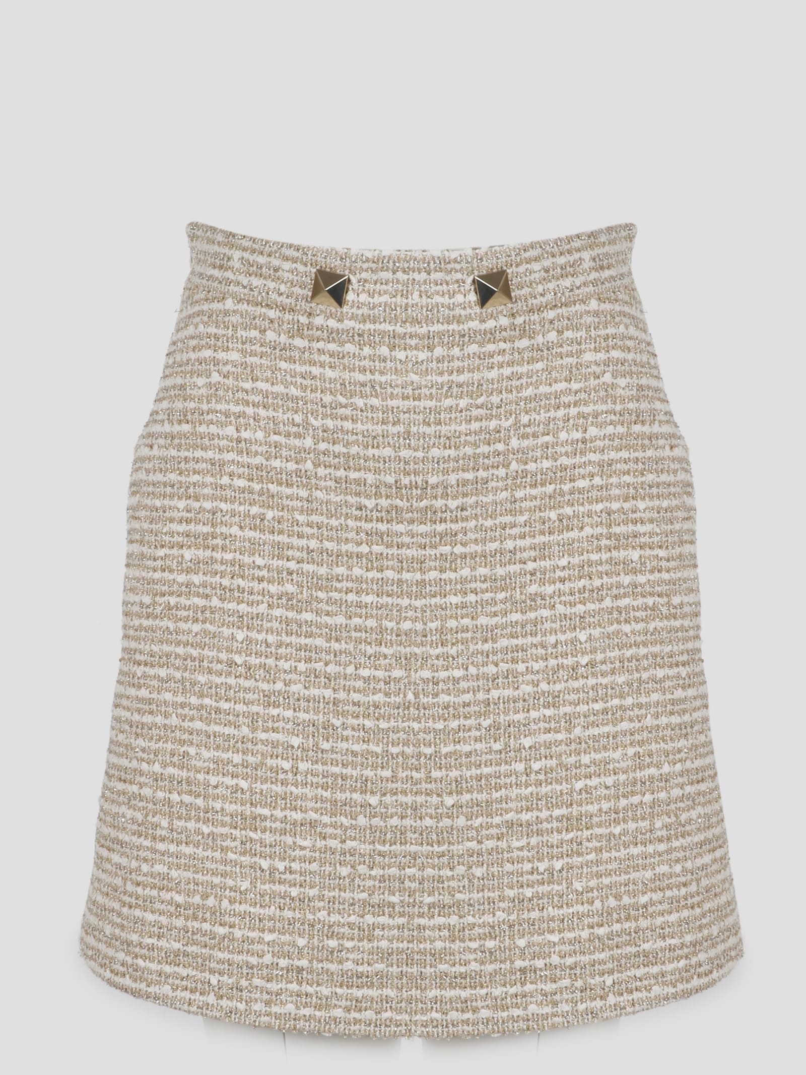 Valentino Gold Cotton Tweed Skirt