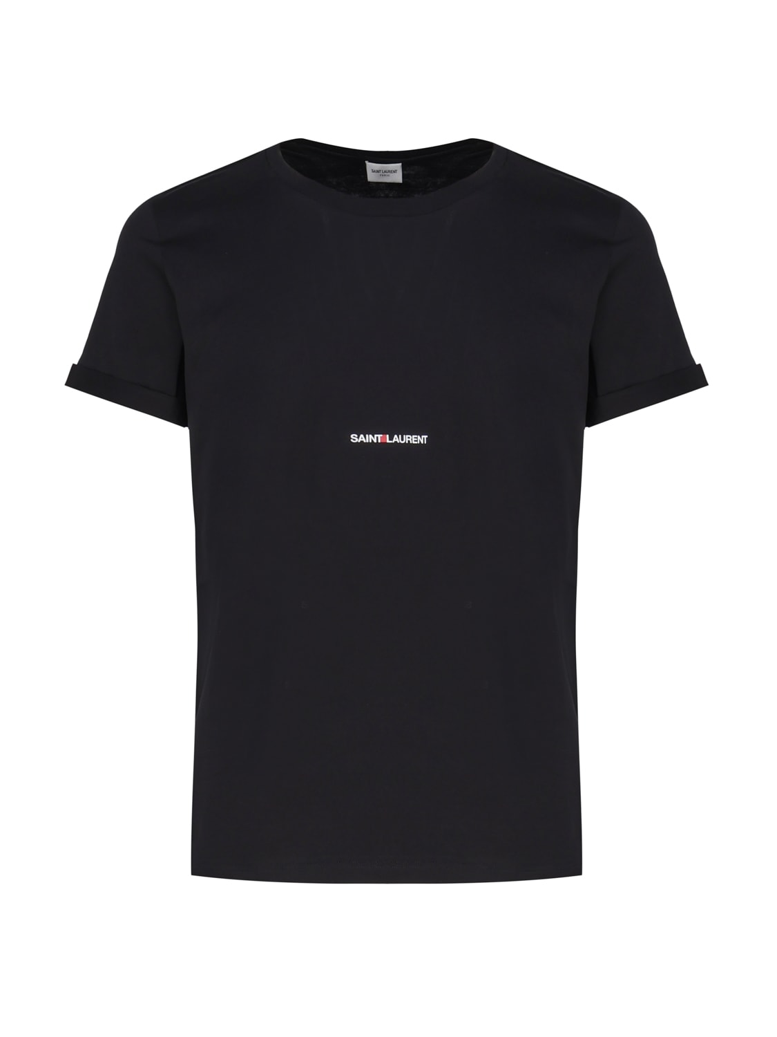 Shop Saint Laurent Logo T-shirt In Cotton In Black