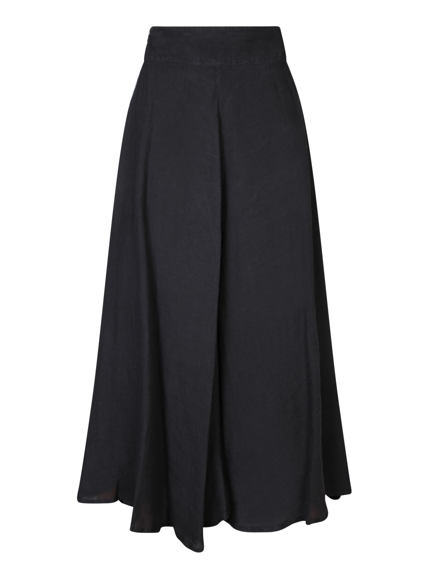 Black Linen Full-length Skirt
