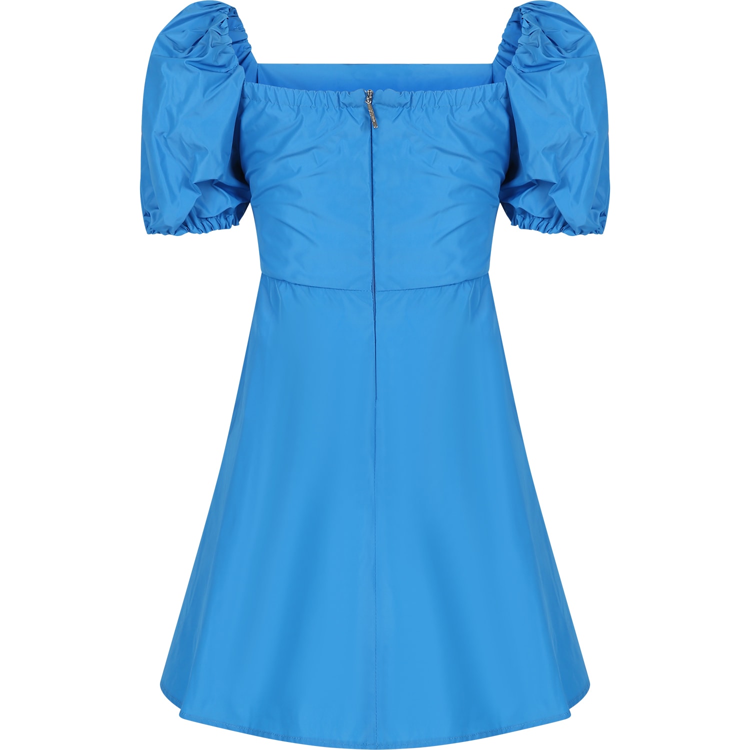 Shop Msgm Light Blue Dress For Girl With Logo