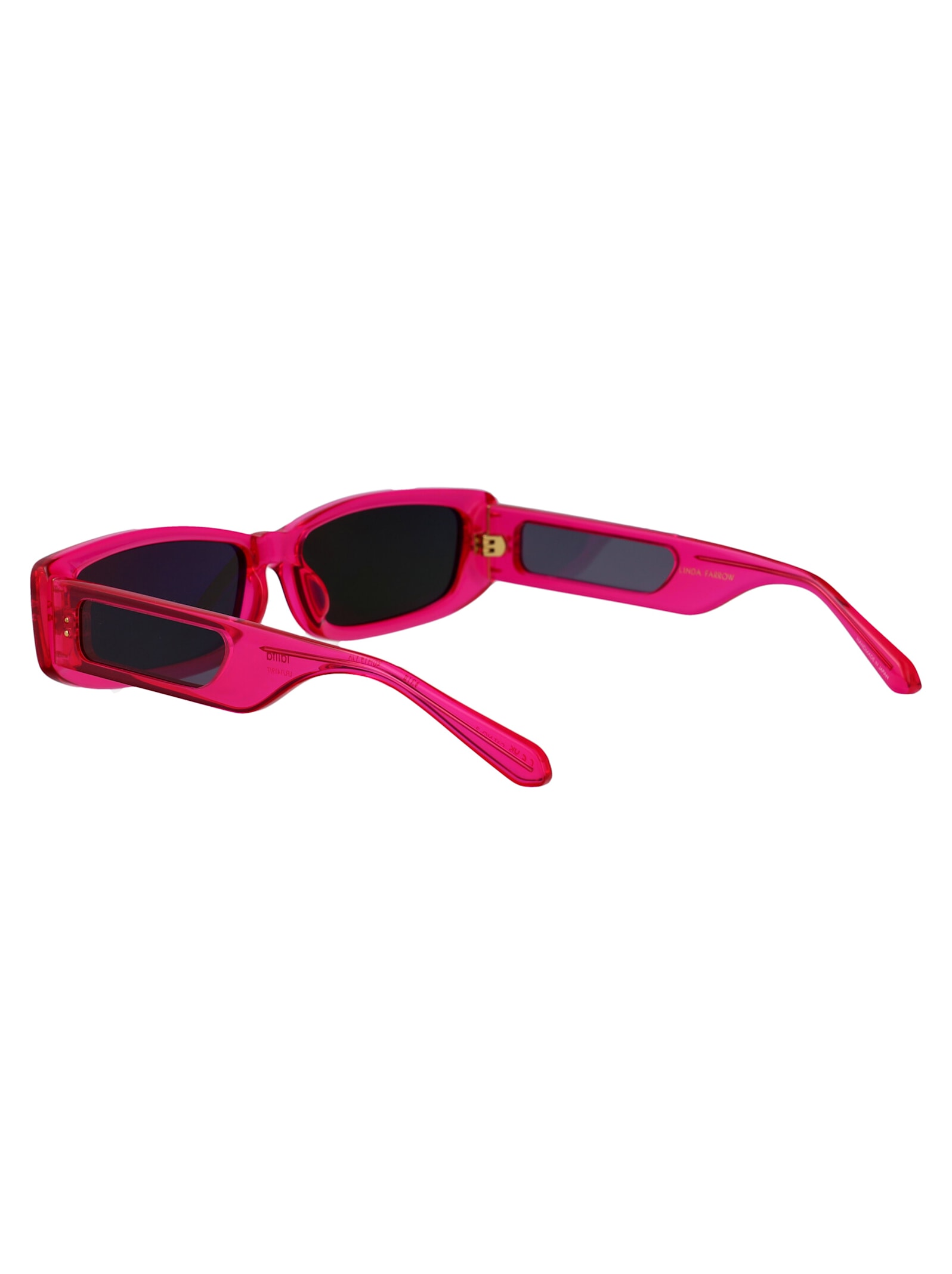 Linda Farrow Sunglasses Lfl1419 C7 Sun C7 In Neonpink/lightgold/grey