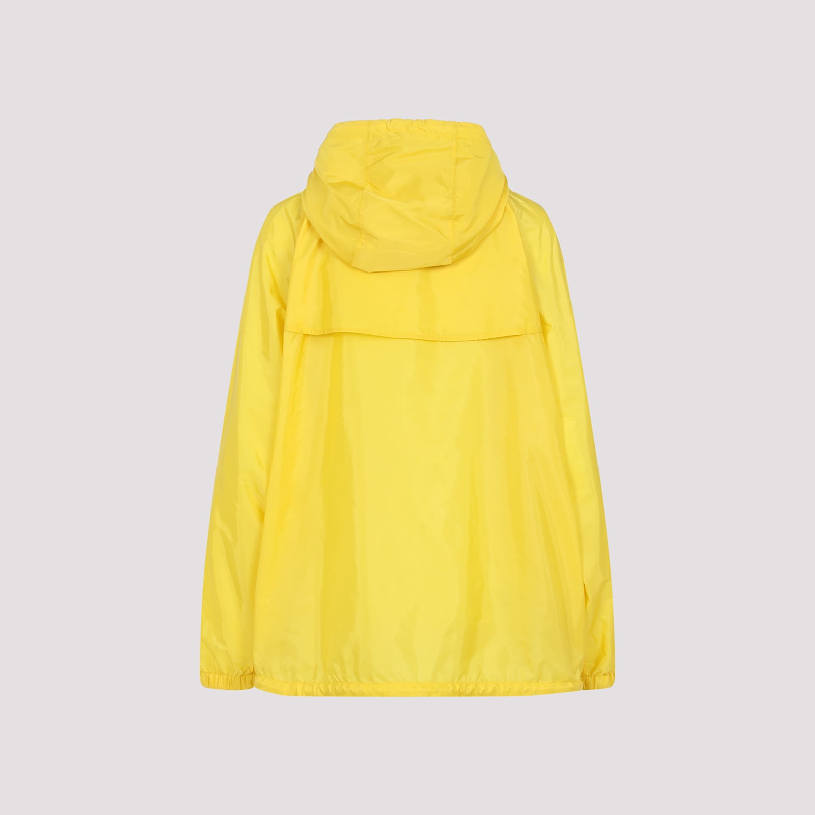 Prada Triangle Logo Hooded Rain Jacket In Cedro