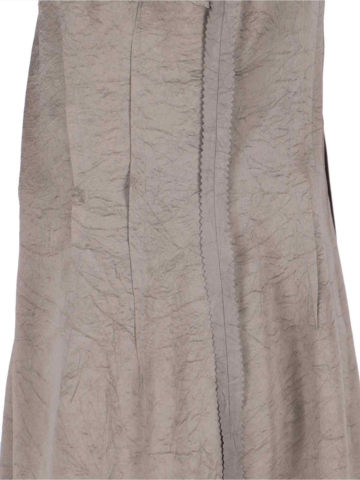 Maison Margiela Sleeveless Asymmetric Hem Textured Dress In Brown