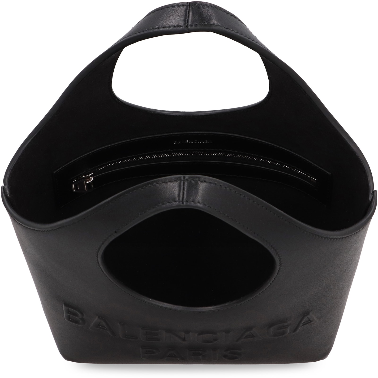 Shop Balenciaga Mary-kate Xs Leather Tote In Black