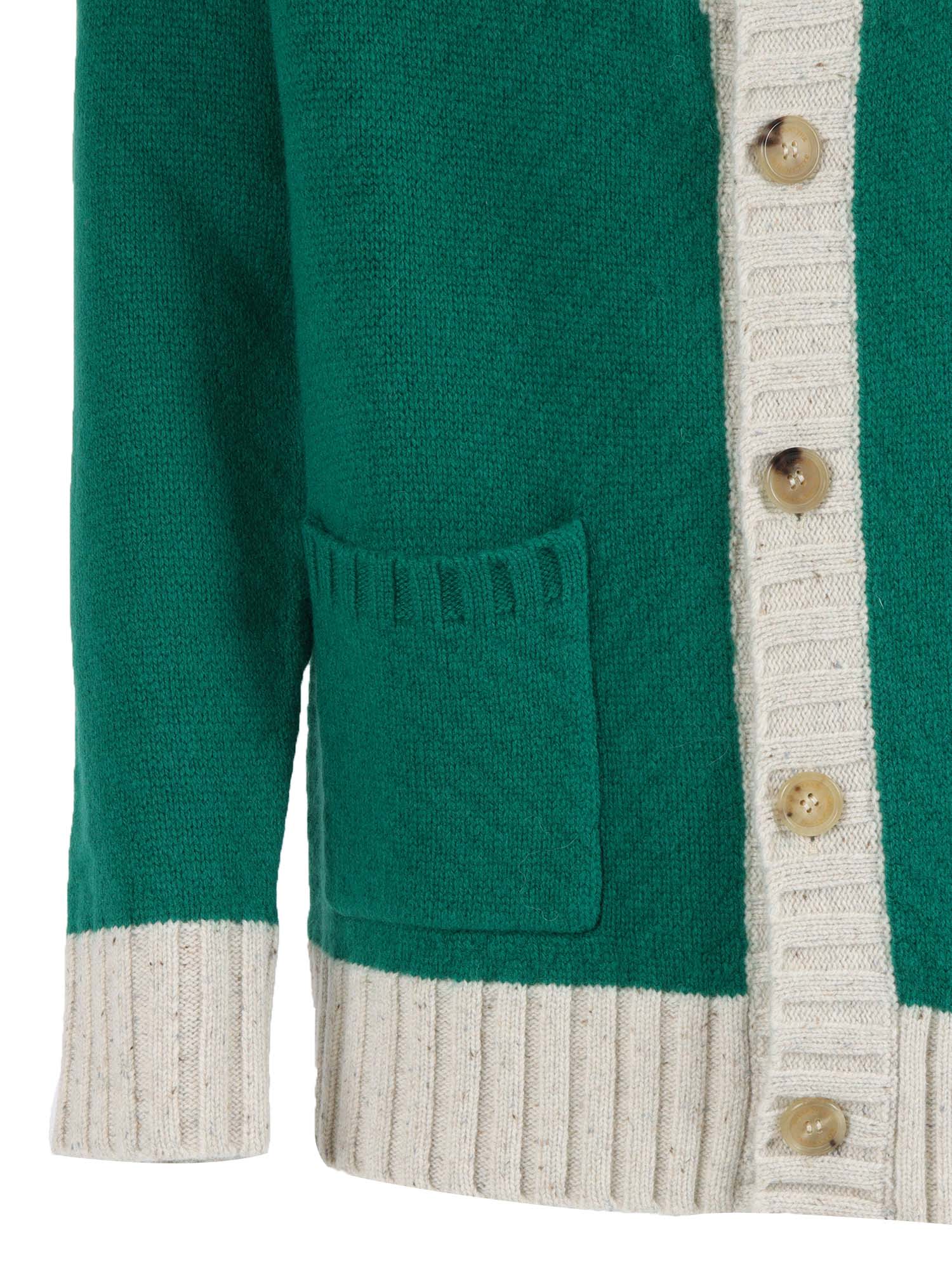 Ballantyne High-neck Cardigan In Green