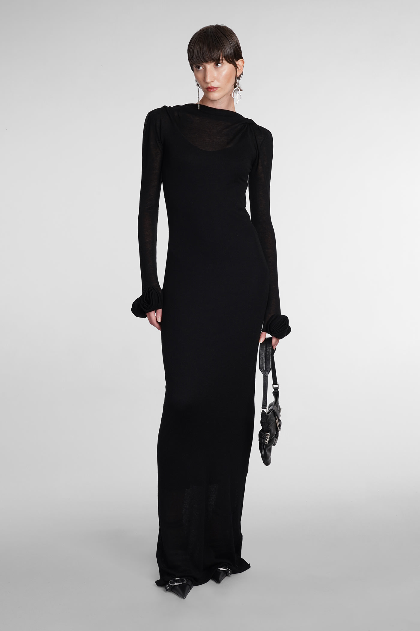 Shop Blumarine Dress In Black Viscose In Nero