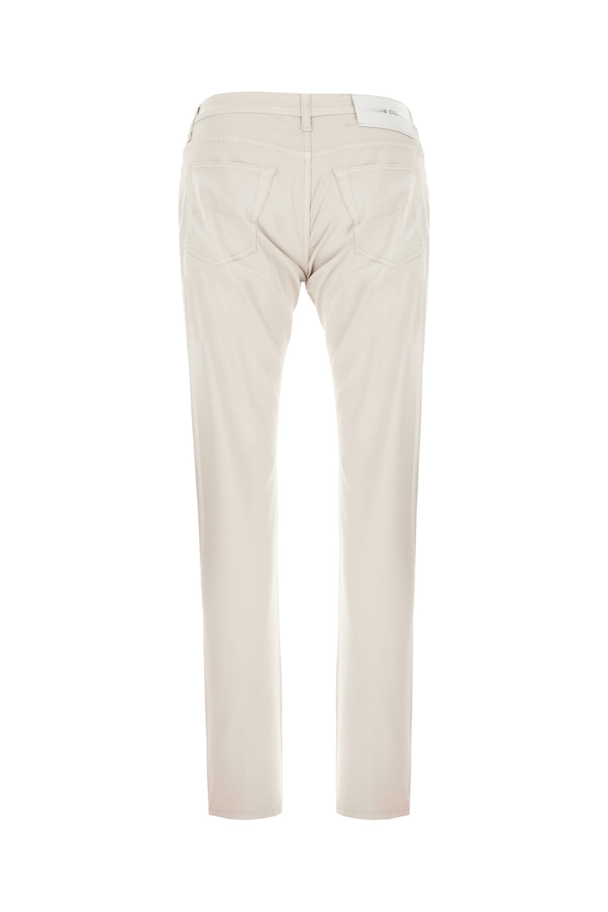 Jacob Cohen Stretch Cotton Blend Pants With Belt Loops In Pearl Grey