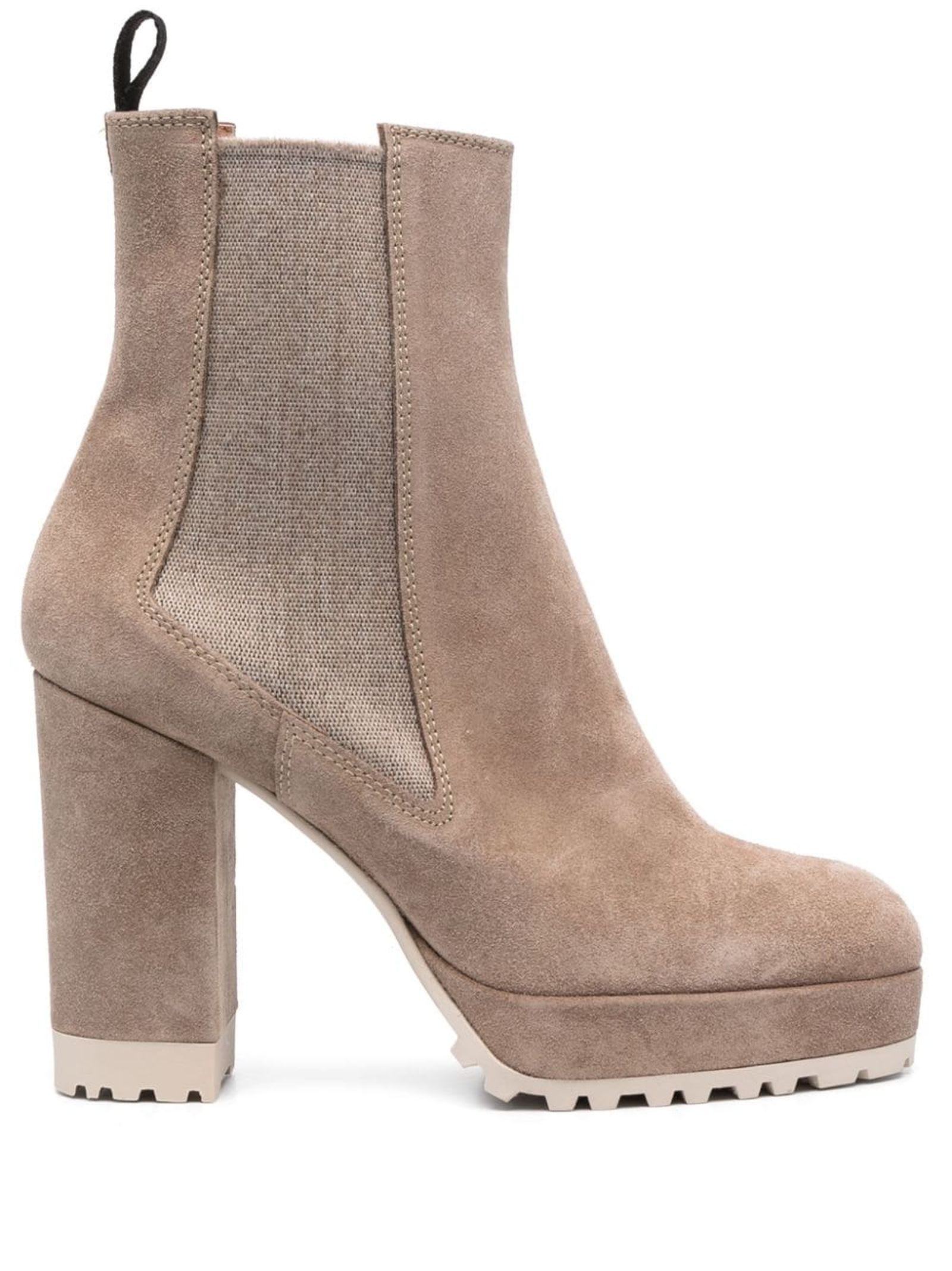 Shop Roberto Festa Beige Suede Dasha Ankle Boots