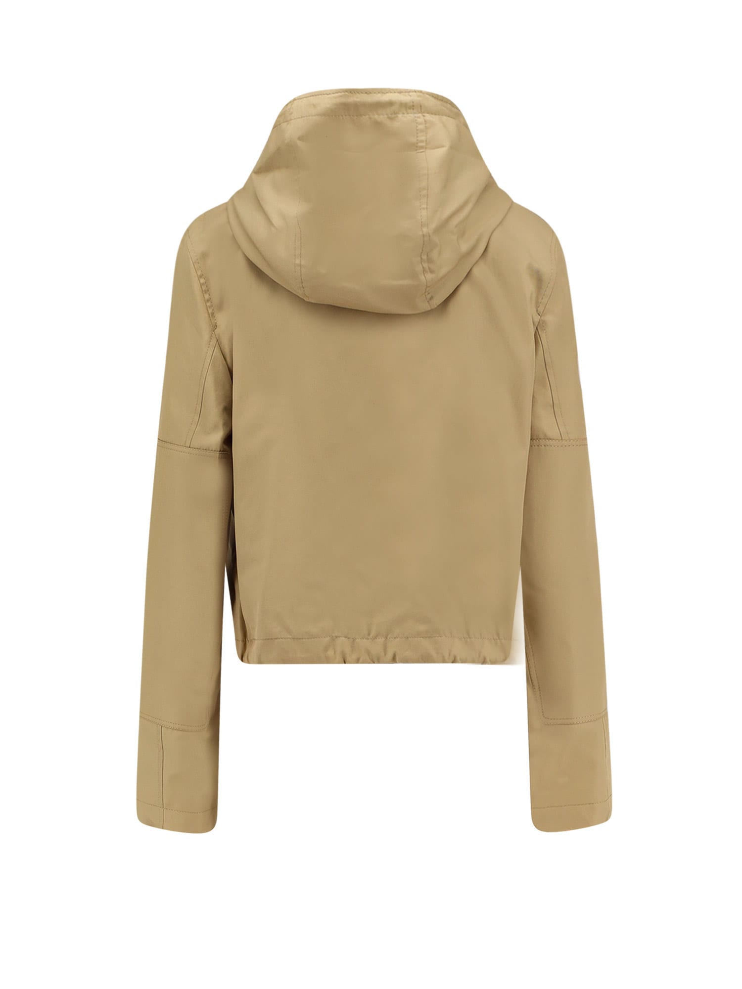 Burberry Gabardine Cropped Parka In Brown