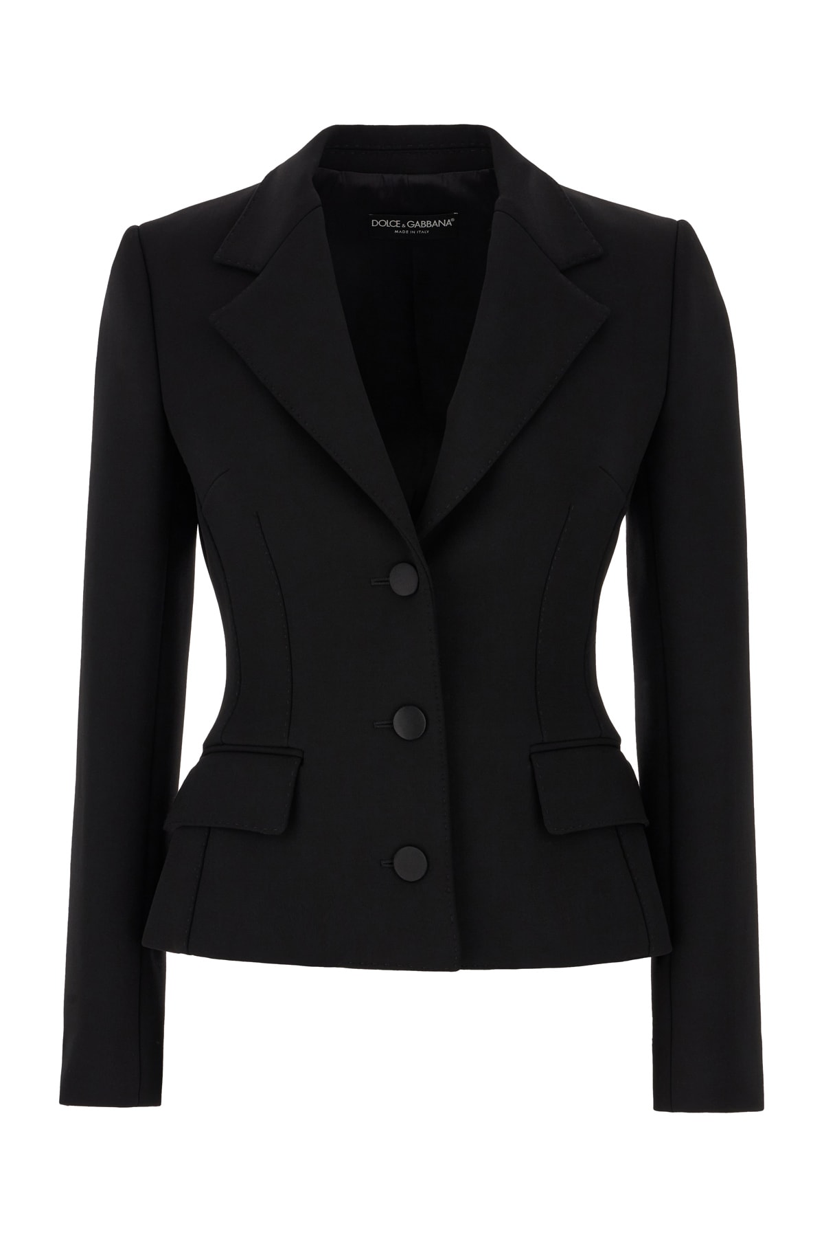 Shop Dolce & Gabbana Black Stretch Wool Blend Blazer