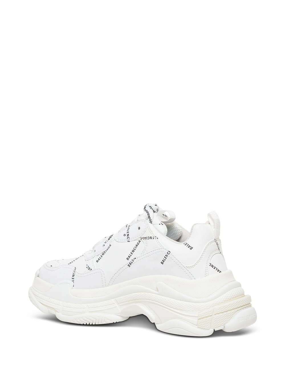 Balenciaga Triple S Sneakers With Allover Logo Print In White