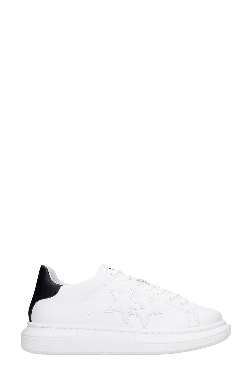 2STAR SNEAKERS IN WHITE LEATHER,2SU2879009