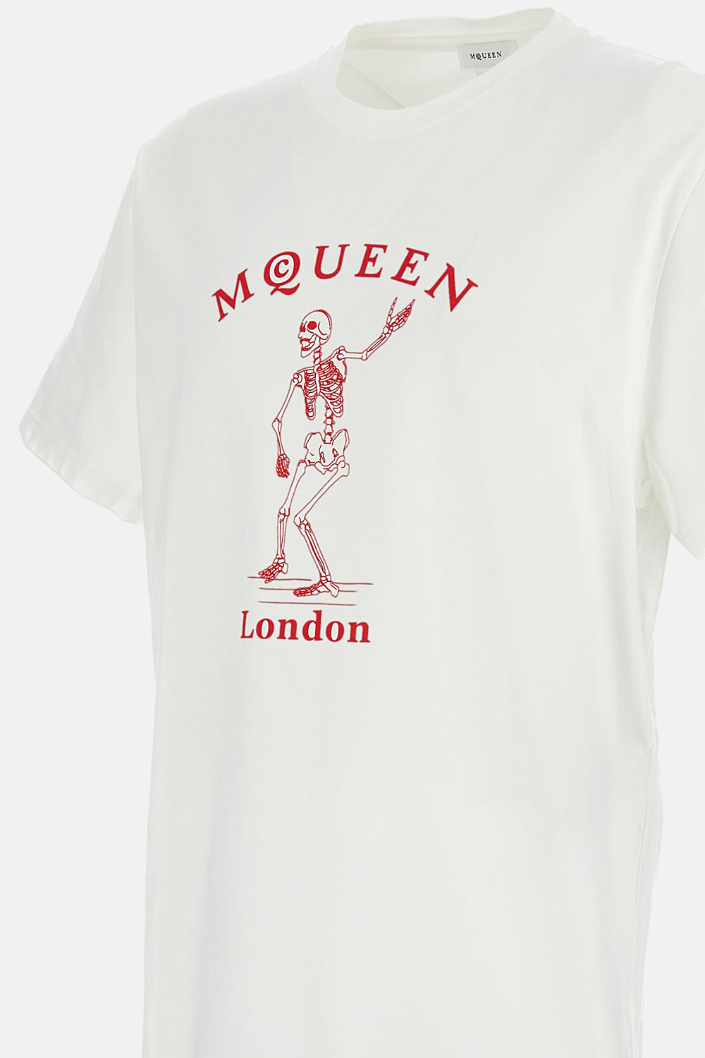 Alexander Mcqueen Skull Graphic Crew Neck Cotton T Shirt In White