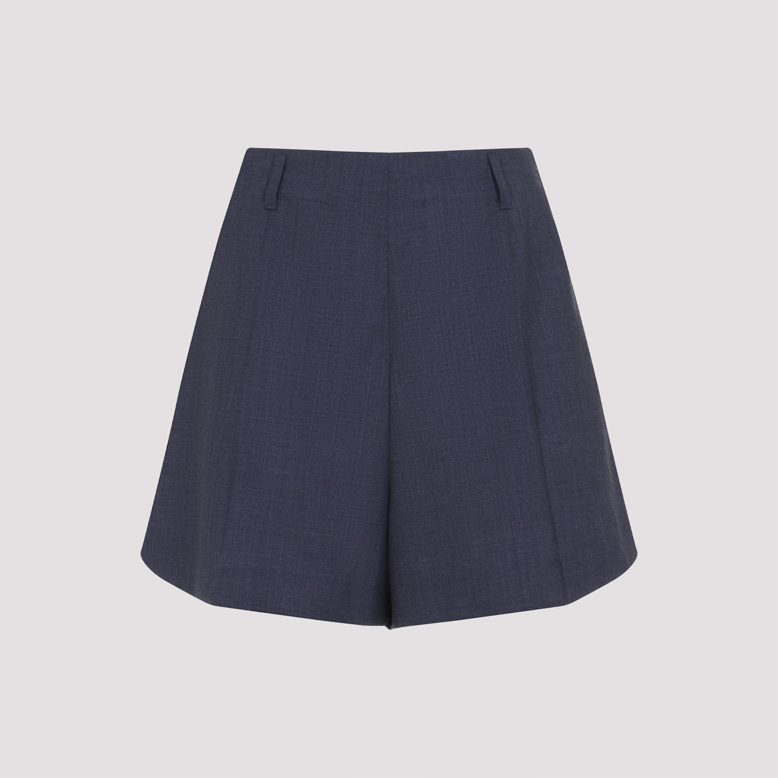 Givenchy Wool Shorts With Front Pleats And Pockets In Denim Blue