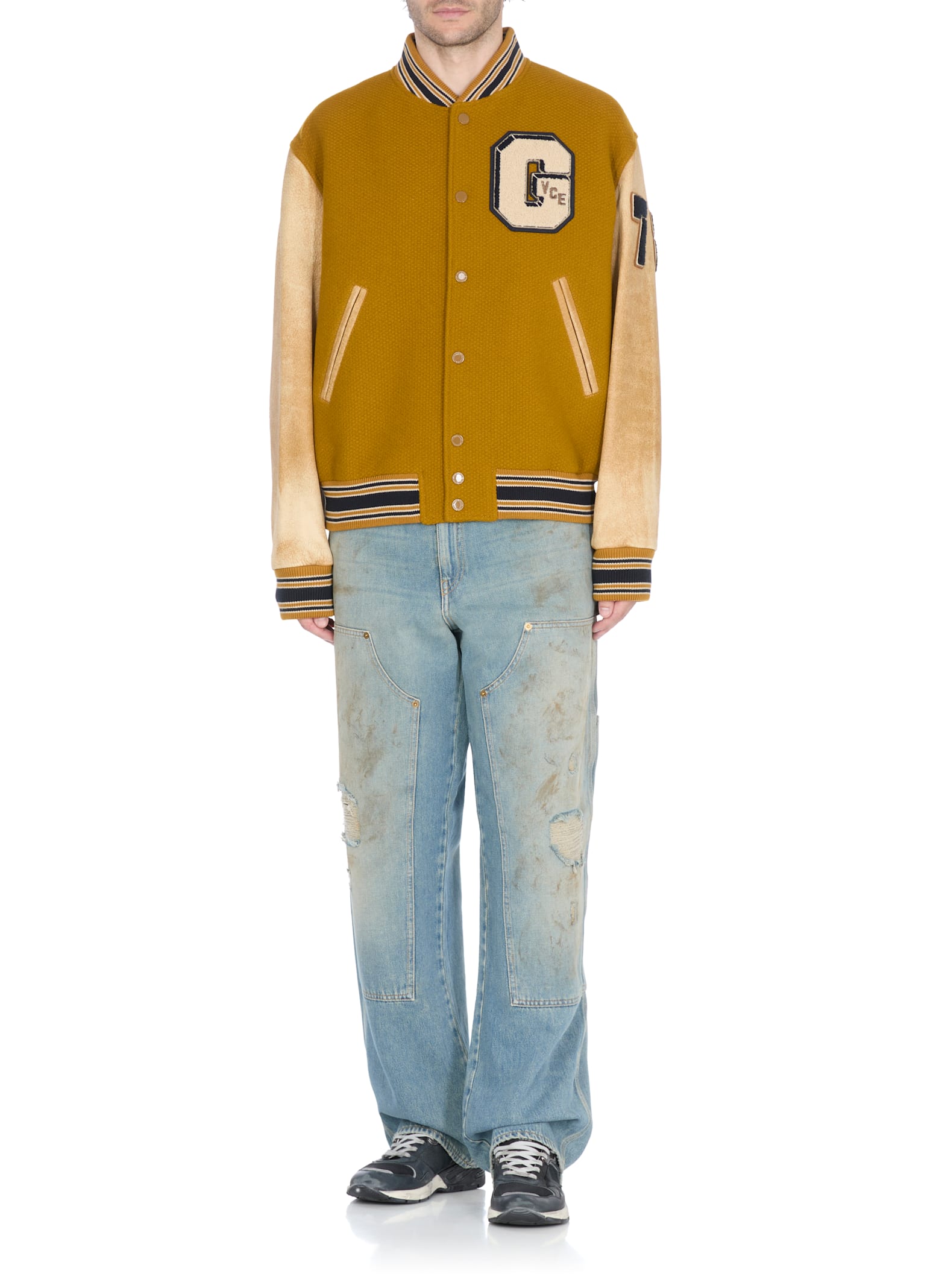 Golden Goose Deluxe Brand Men Ochre Wool Aleandro Bomber Jacket In Yellow