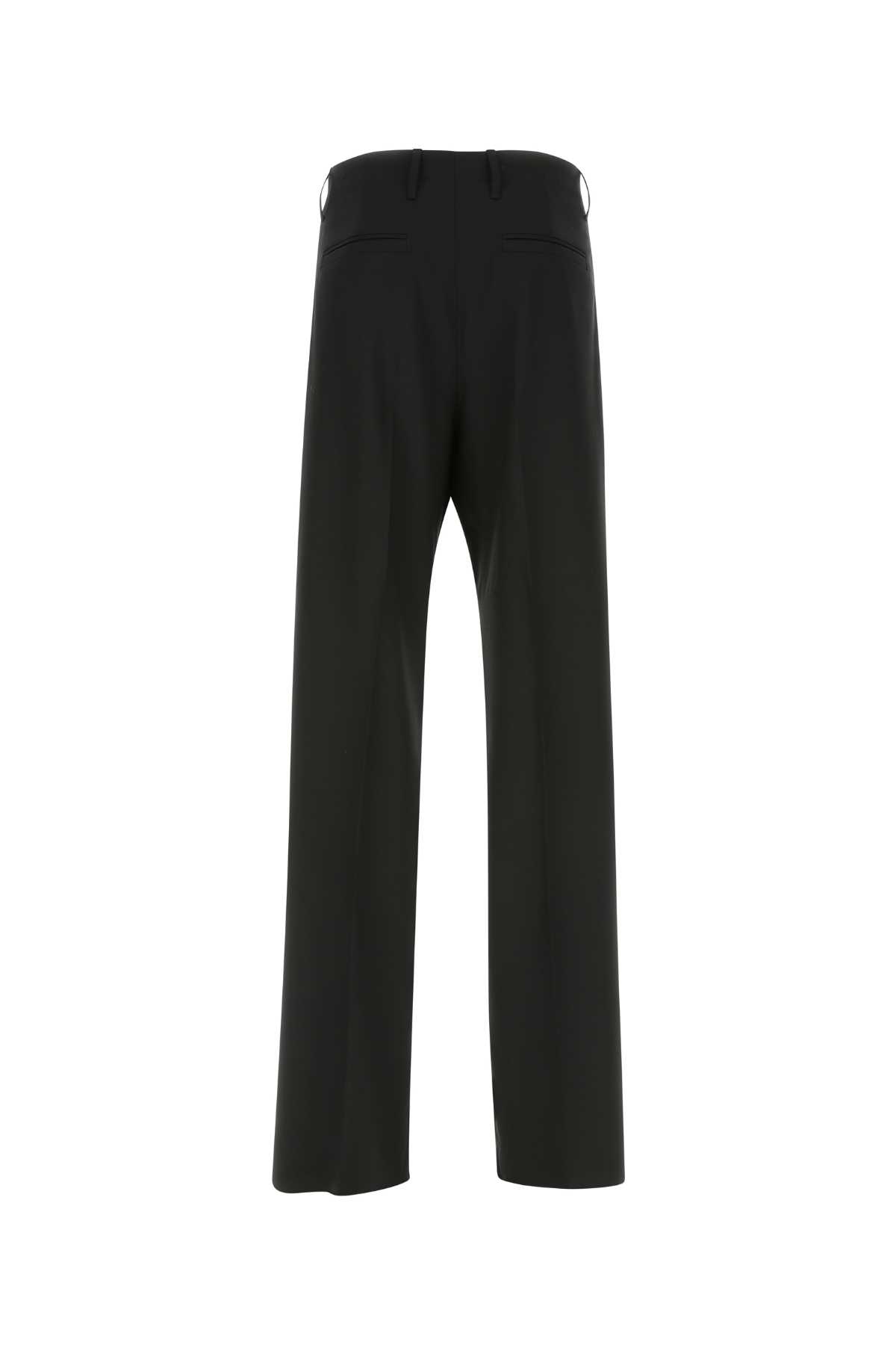 Shop Versace Black Stretch Wool Pant In 1b000