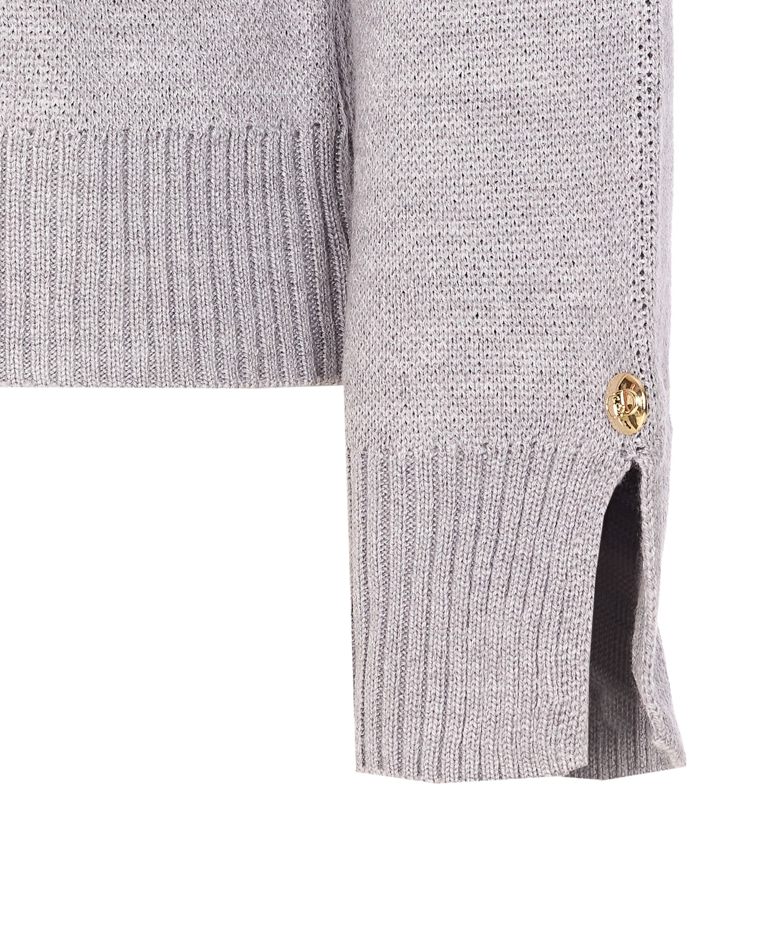 Liu •jo Jacquard-logo Crew-neck Sweater In Gray