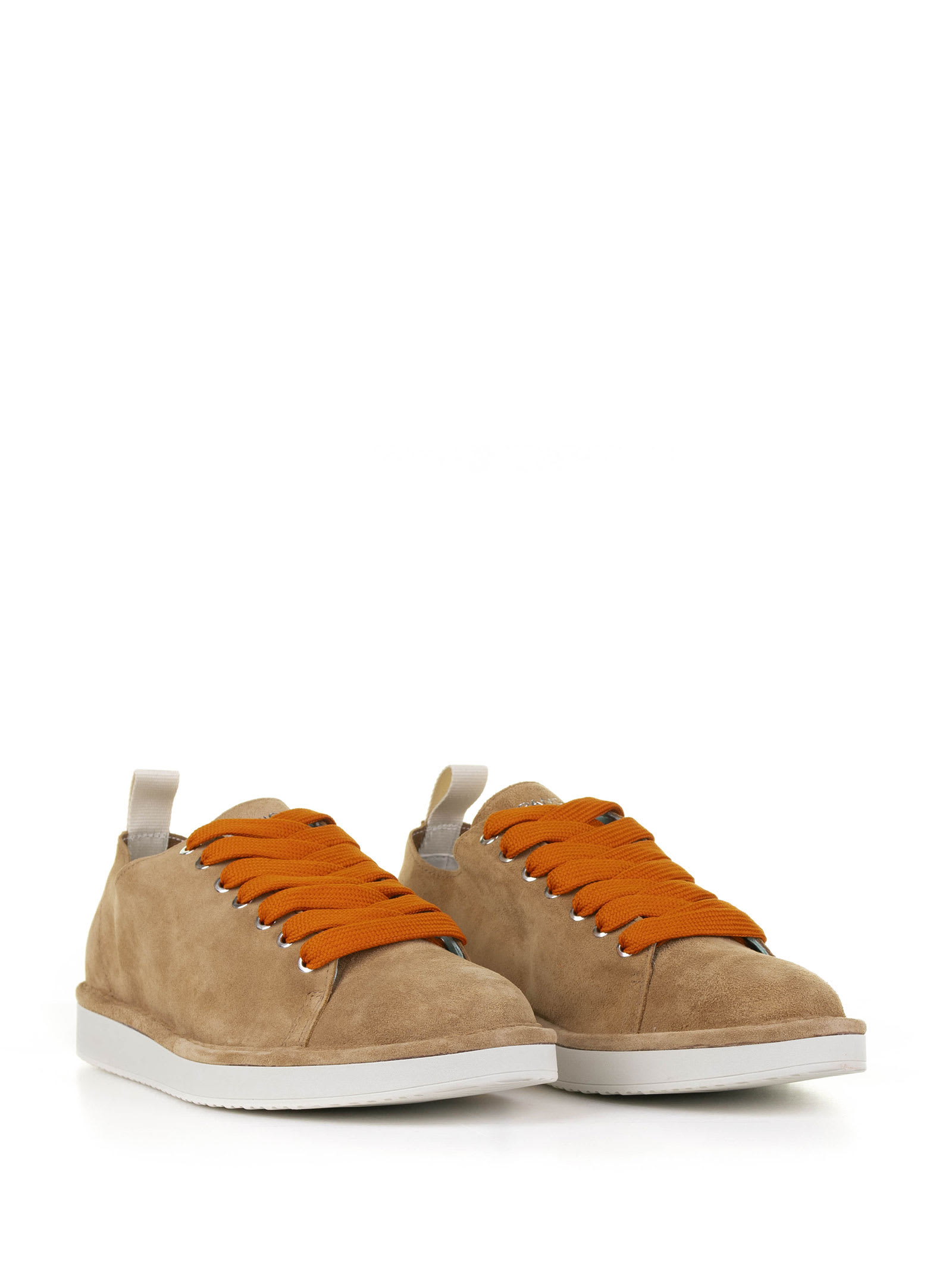 Shop Pànchic Sneaker In Sand Suede In Biscuit- Burnt Orange