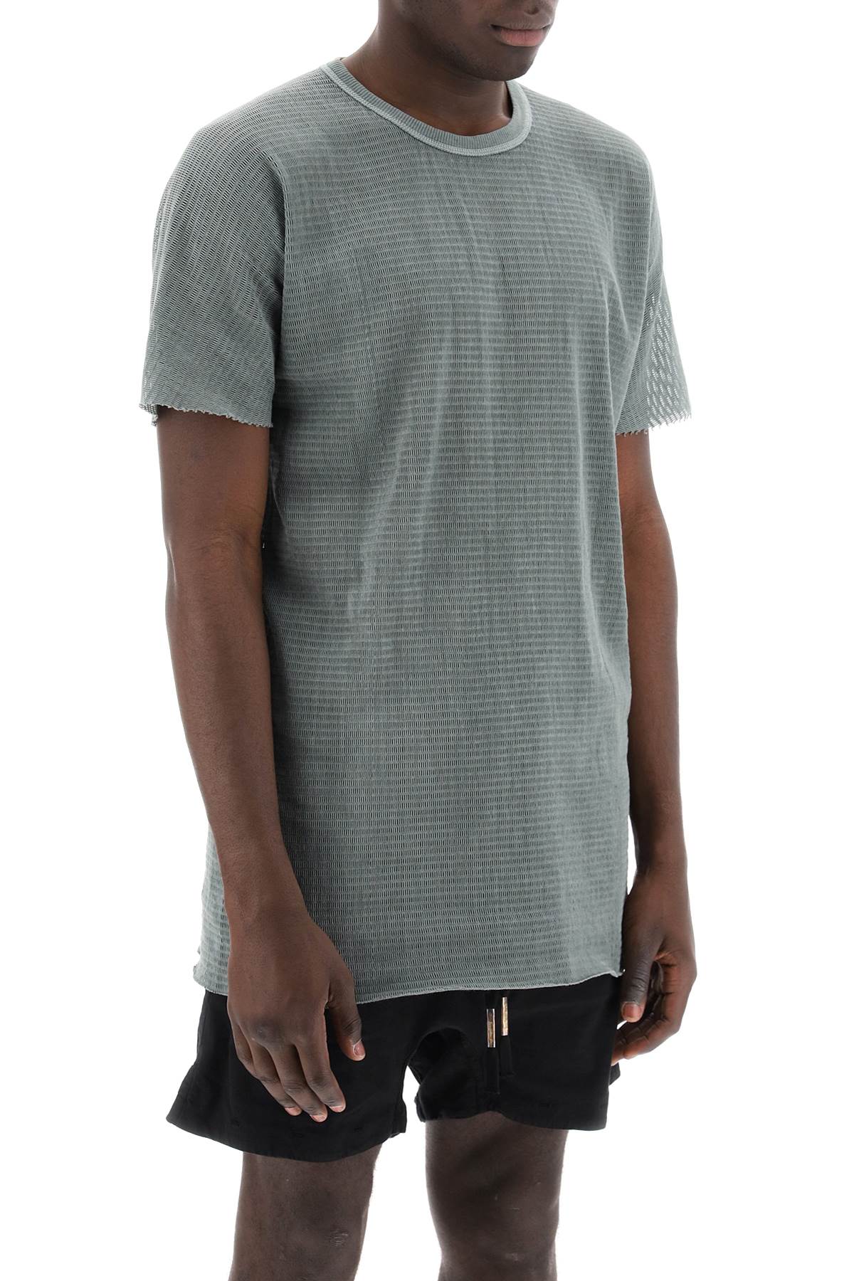 Shop Boris Bidjan Saberi Cotton Perforated T-shirt In Alga (green)