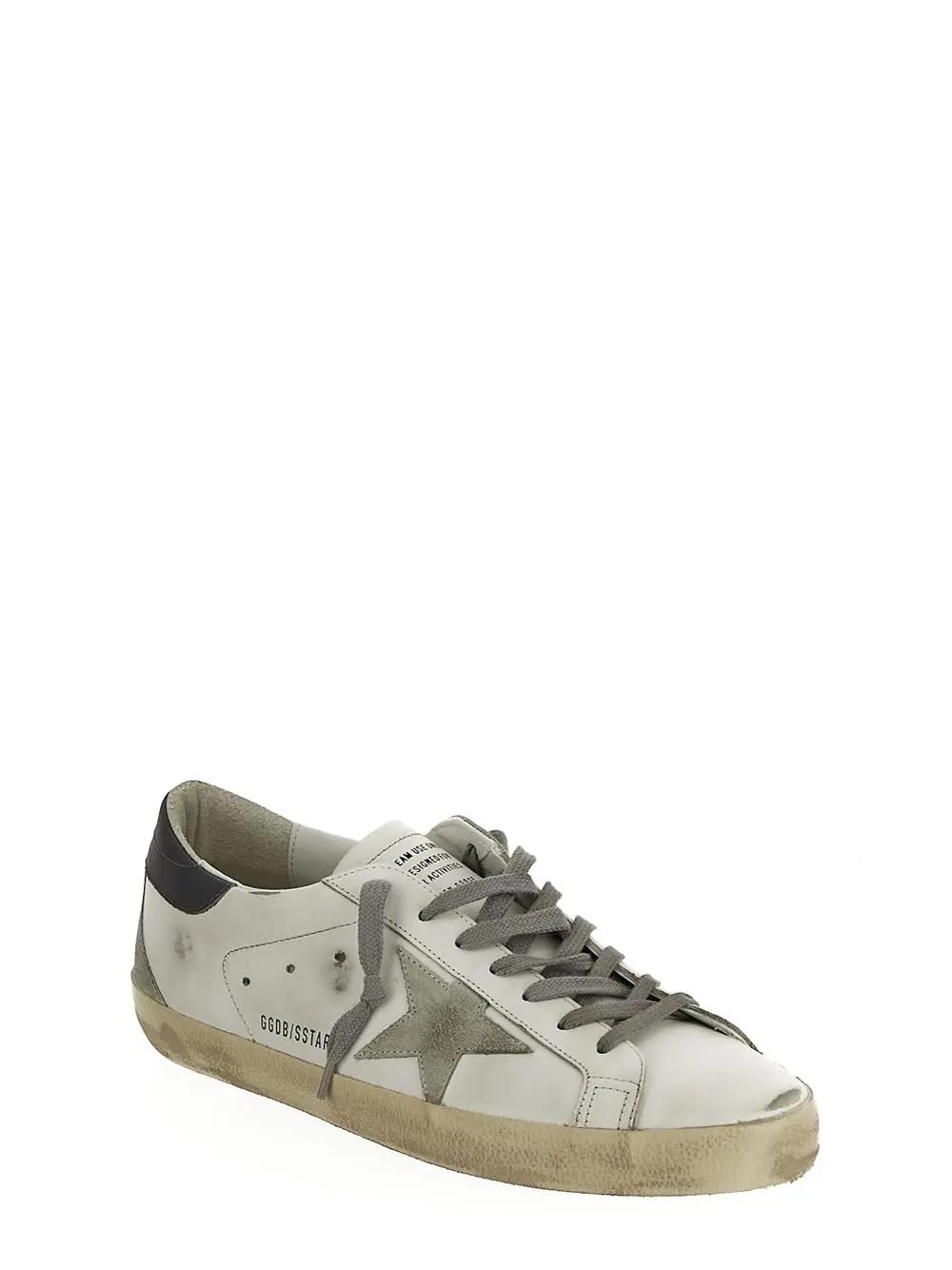 Shop Golden Goose Super-star Sneaker In White Dark Gray