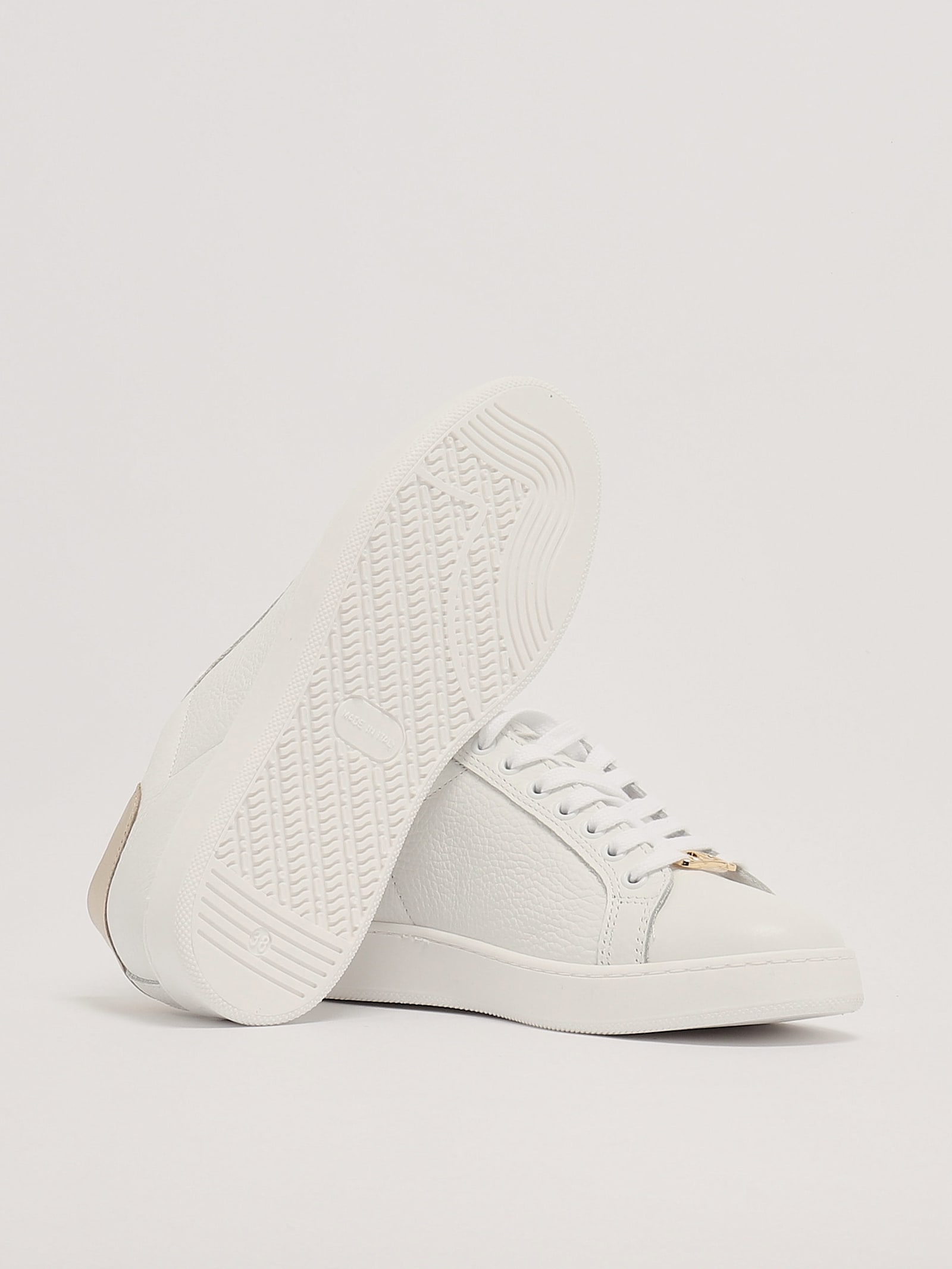 Twinset Ecopelle Sneaker In Bianco-oro