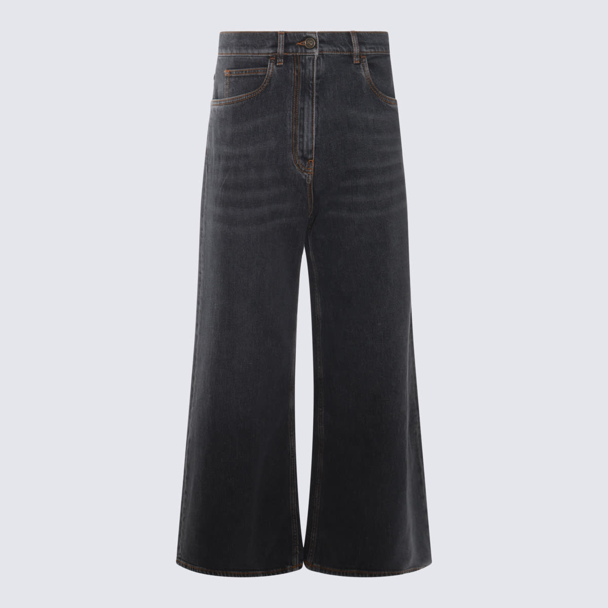 Shop Etro Grey Cotton Jeans