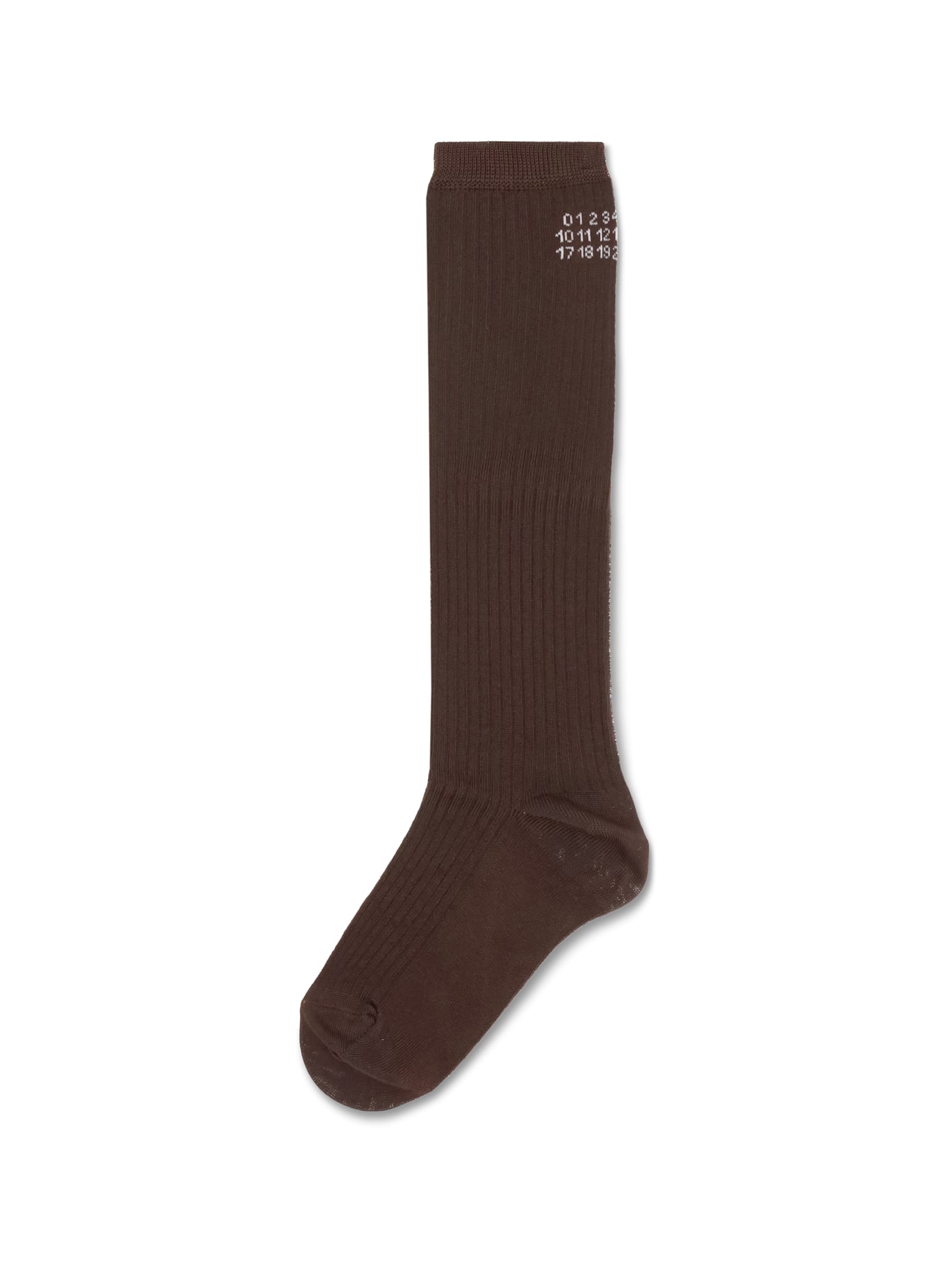 Mm6 Maison Margiela Stretch Viscose Blend Socks In Brown