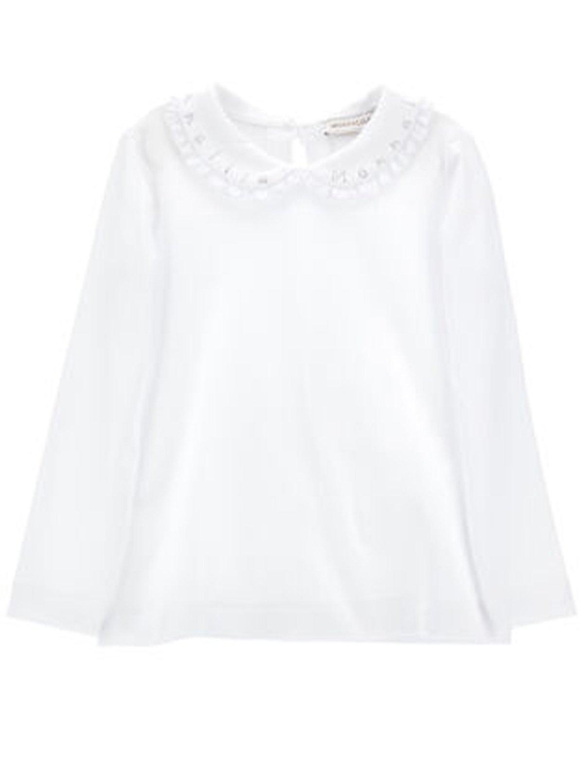 Monnalisa Rhinestone-logo T-shirt In White