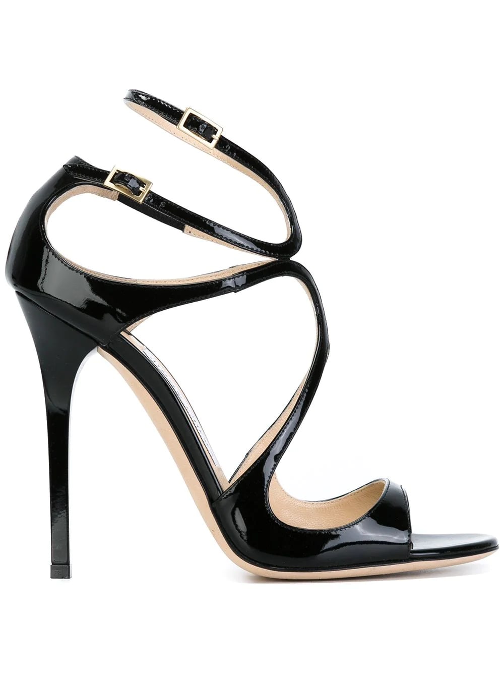 Buy Jimmy Choo Black Patent Leather Lance Sandal online, shop Jimmy Choo shoes with free shipping