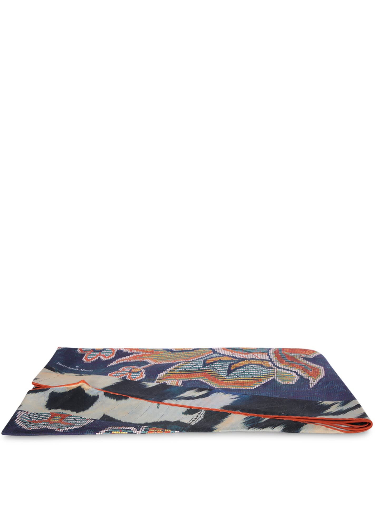 Shop Pierre-louis Mascia Aloe Blue Silk Diamond Scarf