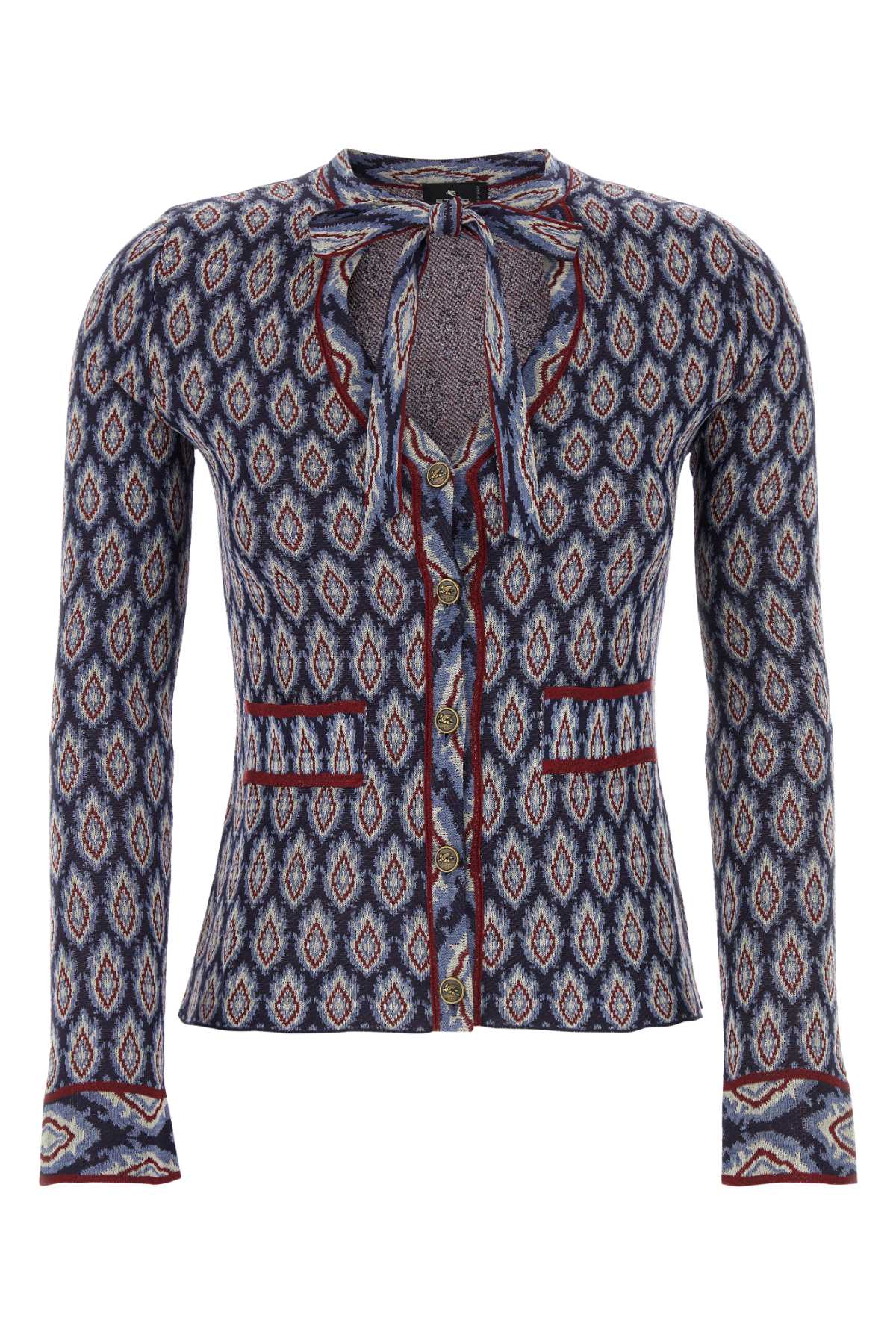 Shop Etro Embroidered Viscose Blend Cardigan In S9000