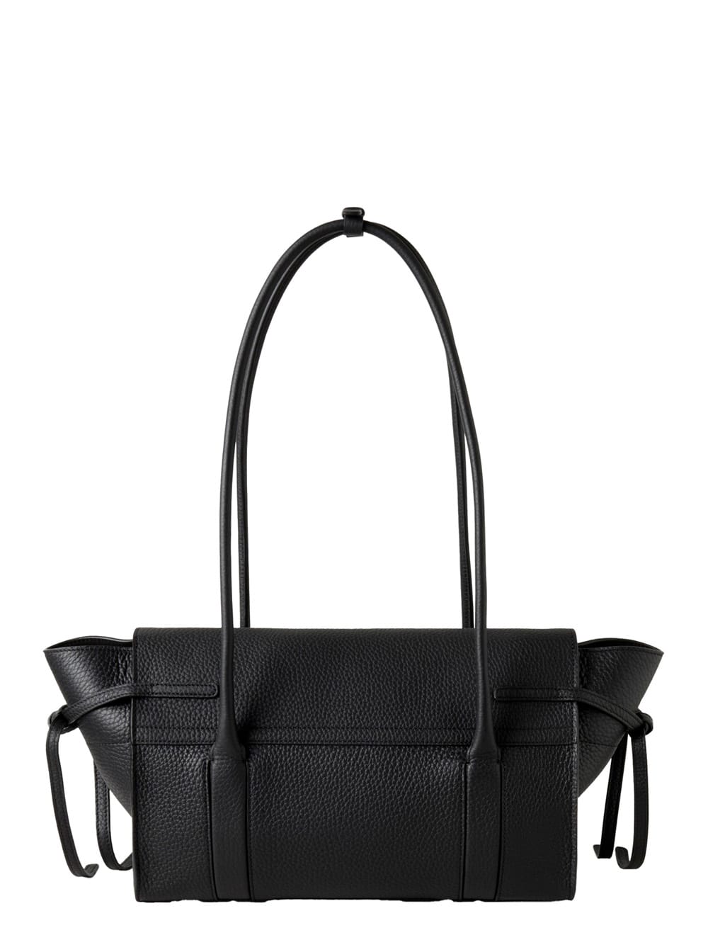 Mulberry Small Bayswater Black Shoulder Bag With Laminated Logo In Leather Woman