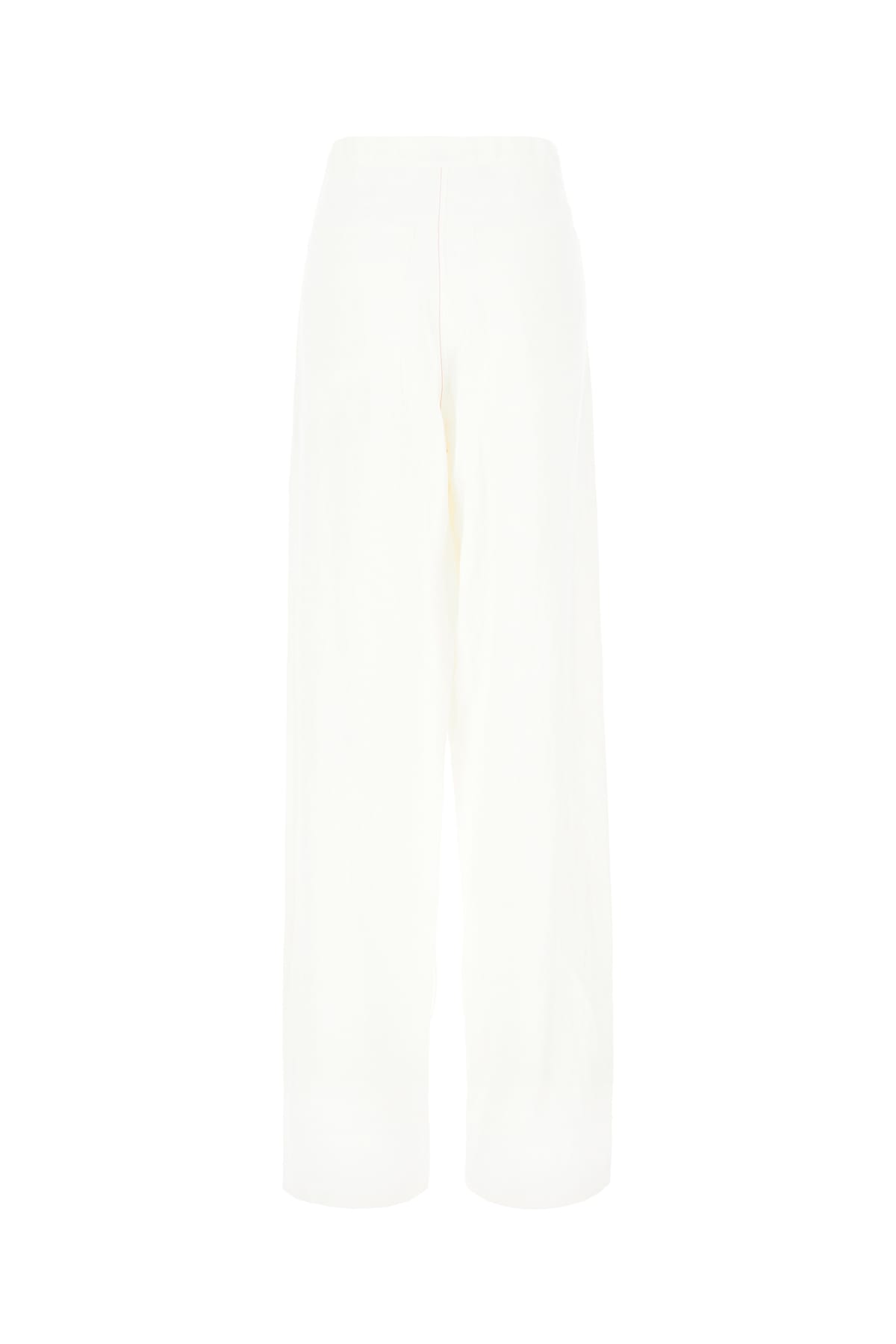 Shop Ferragamo White Viscose Blend Pants In Optic White