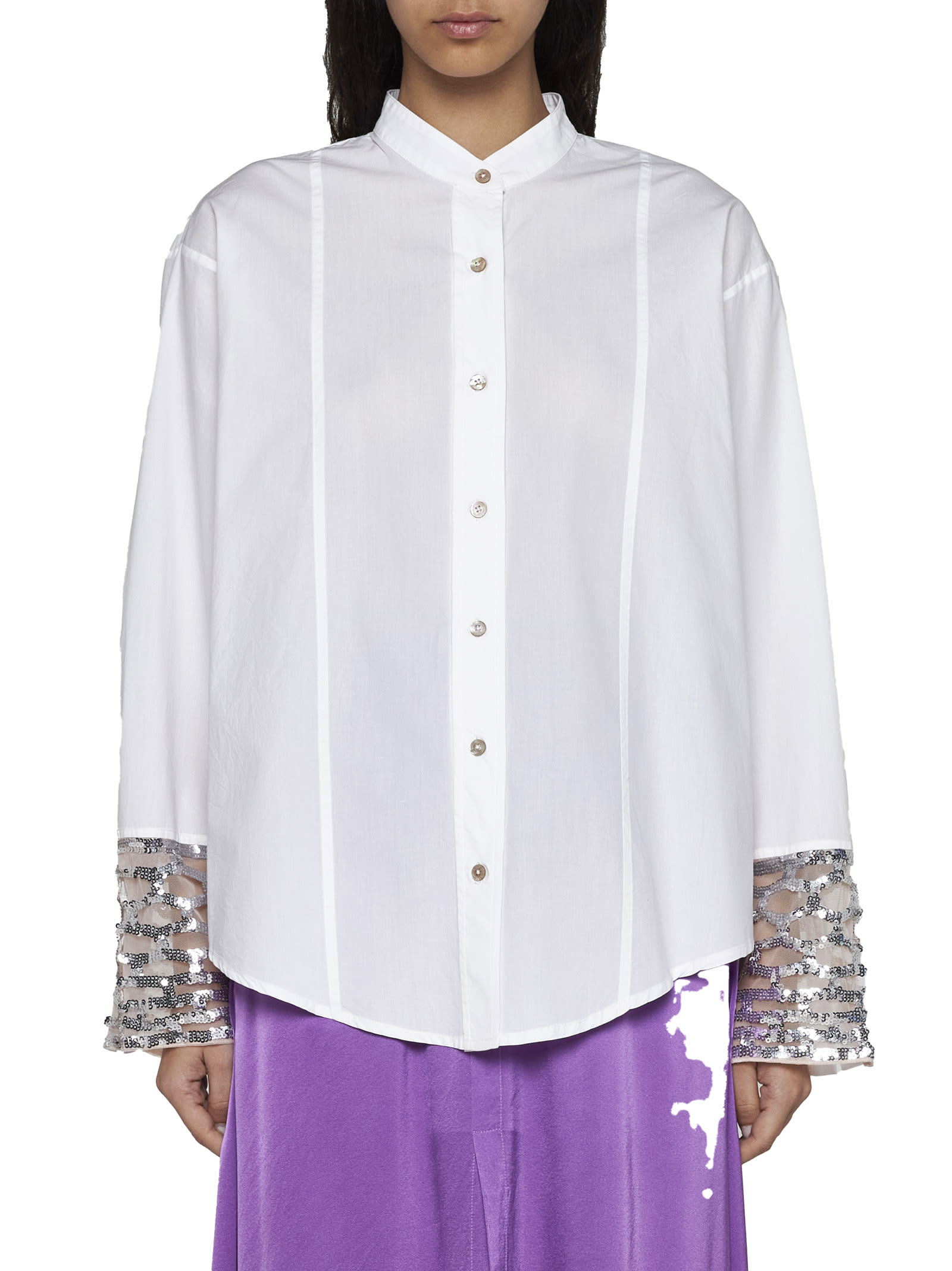 Shop Forte Forte Shirt In Silver