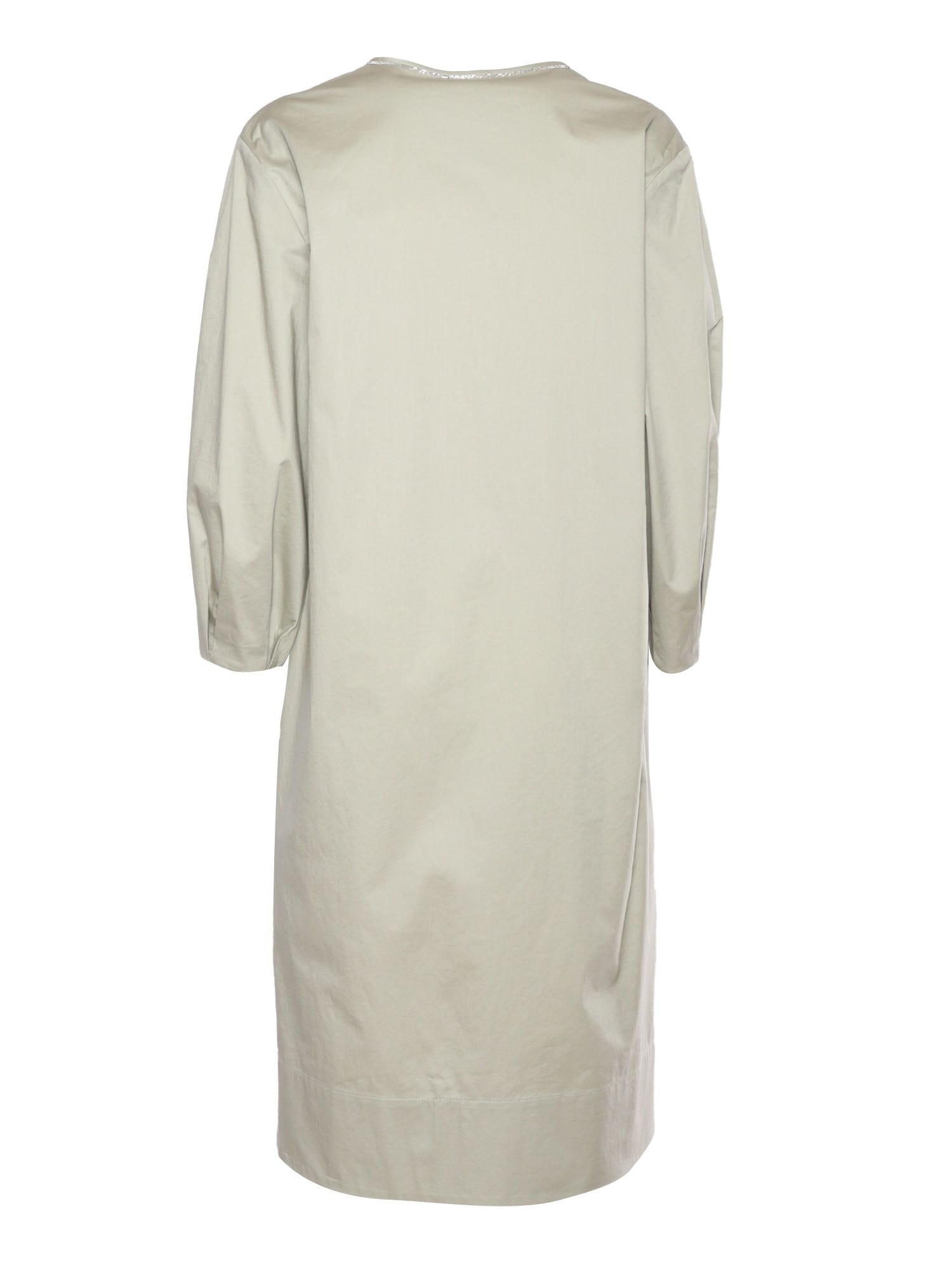 Peserico Relaxed Silhouette Dress With Subtle V-neckline In Neutral