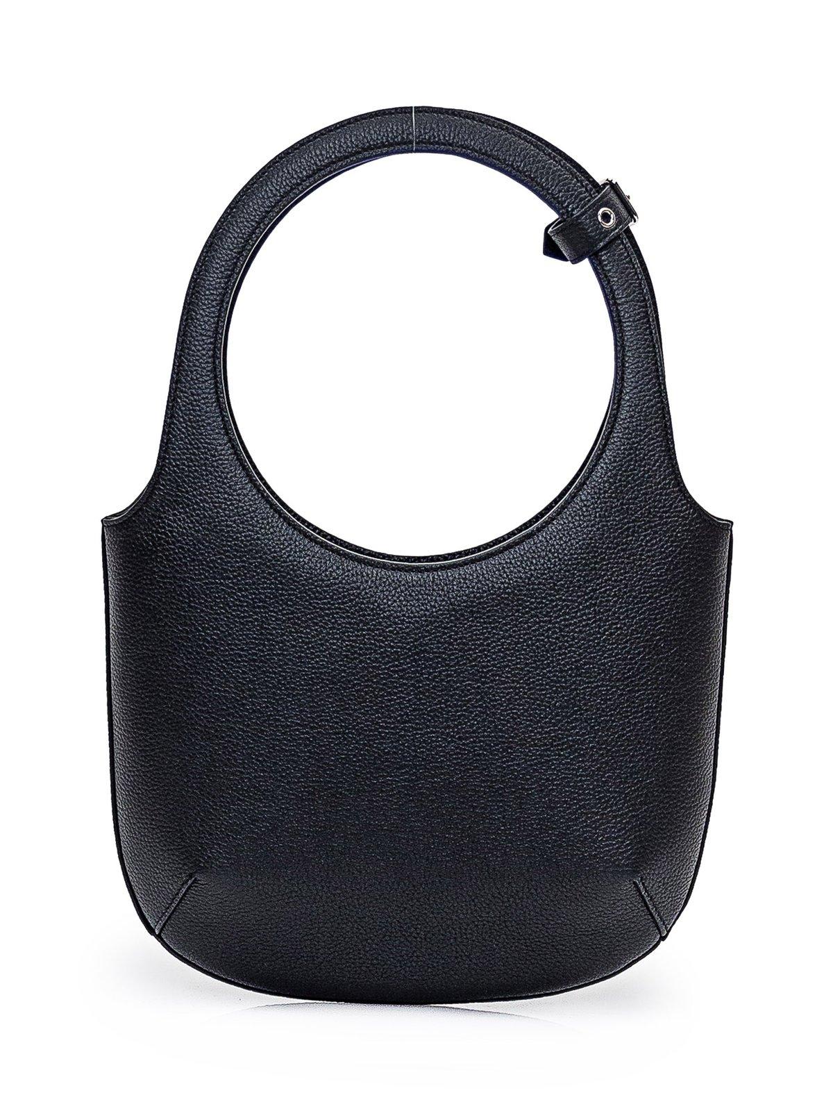 Shop Courrèges Logo Patch Shoulder Bag In Black