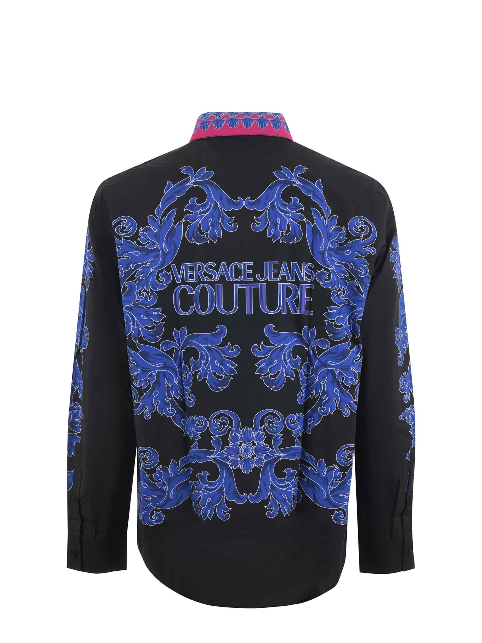 Shop Versace Jeans Couture Shirt In Nero/multicolor