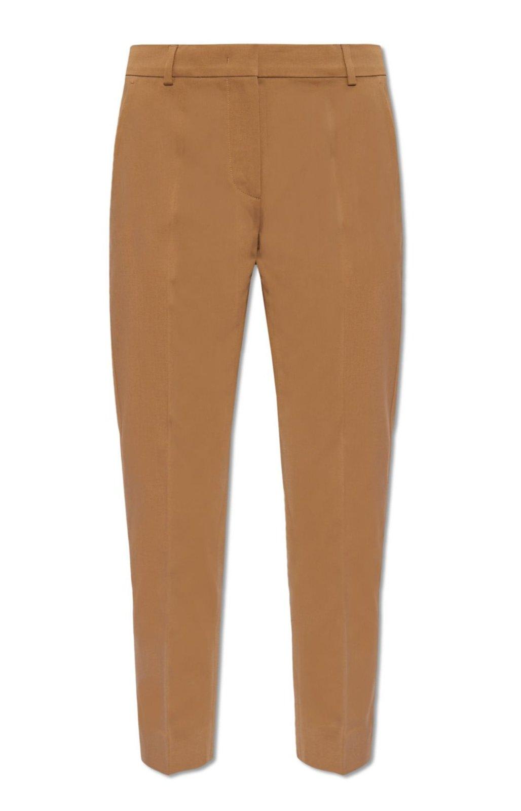 Shop Max Mara Tapered Cropped Trousers In Cammello