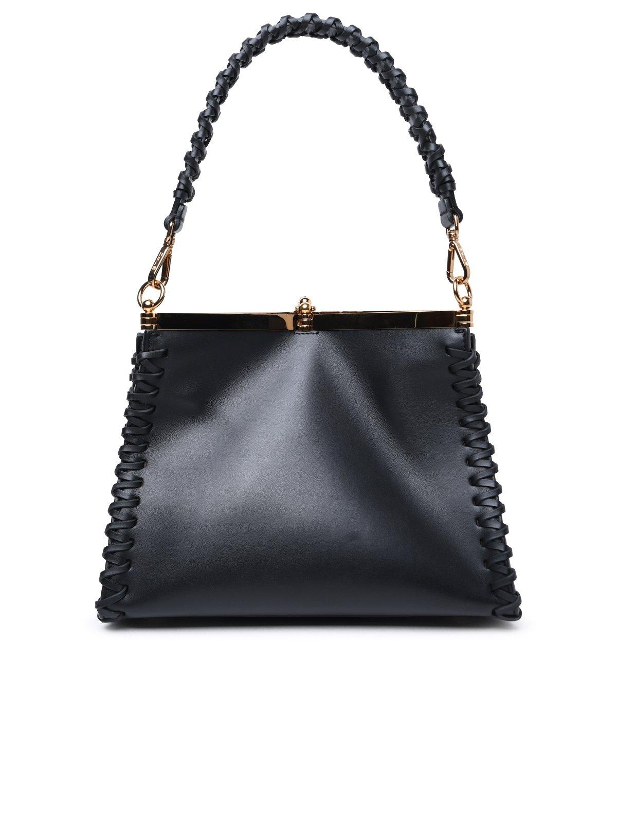 Shop Etro Vela Logo Charm Shoulder Bag In Black