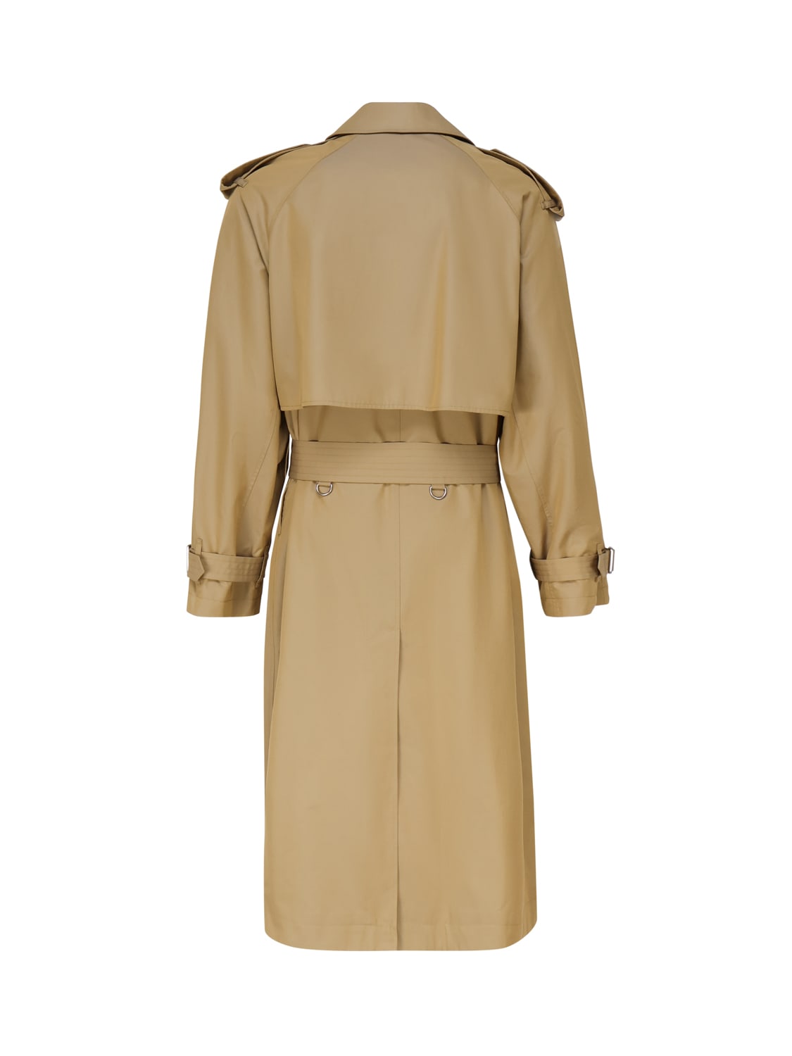 Shop Burberry Trench In Cotone In Biscuit