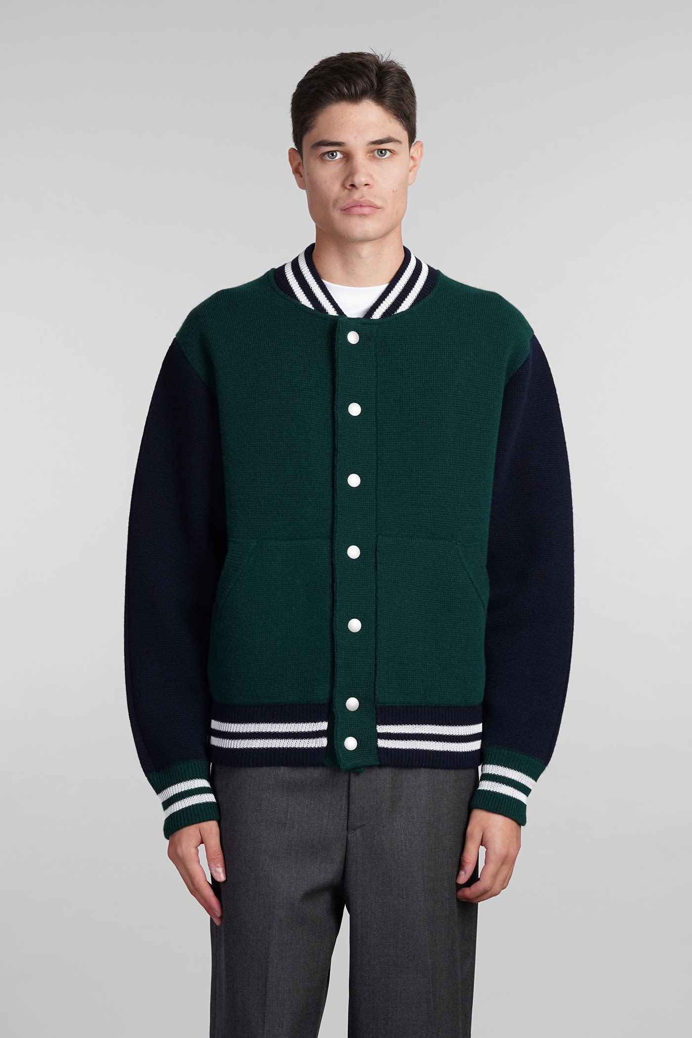 Bomber In Green Wool