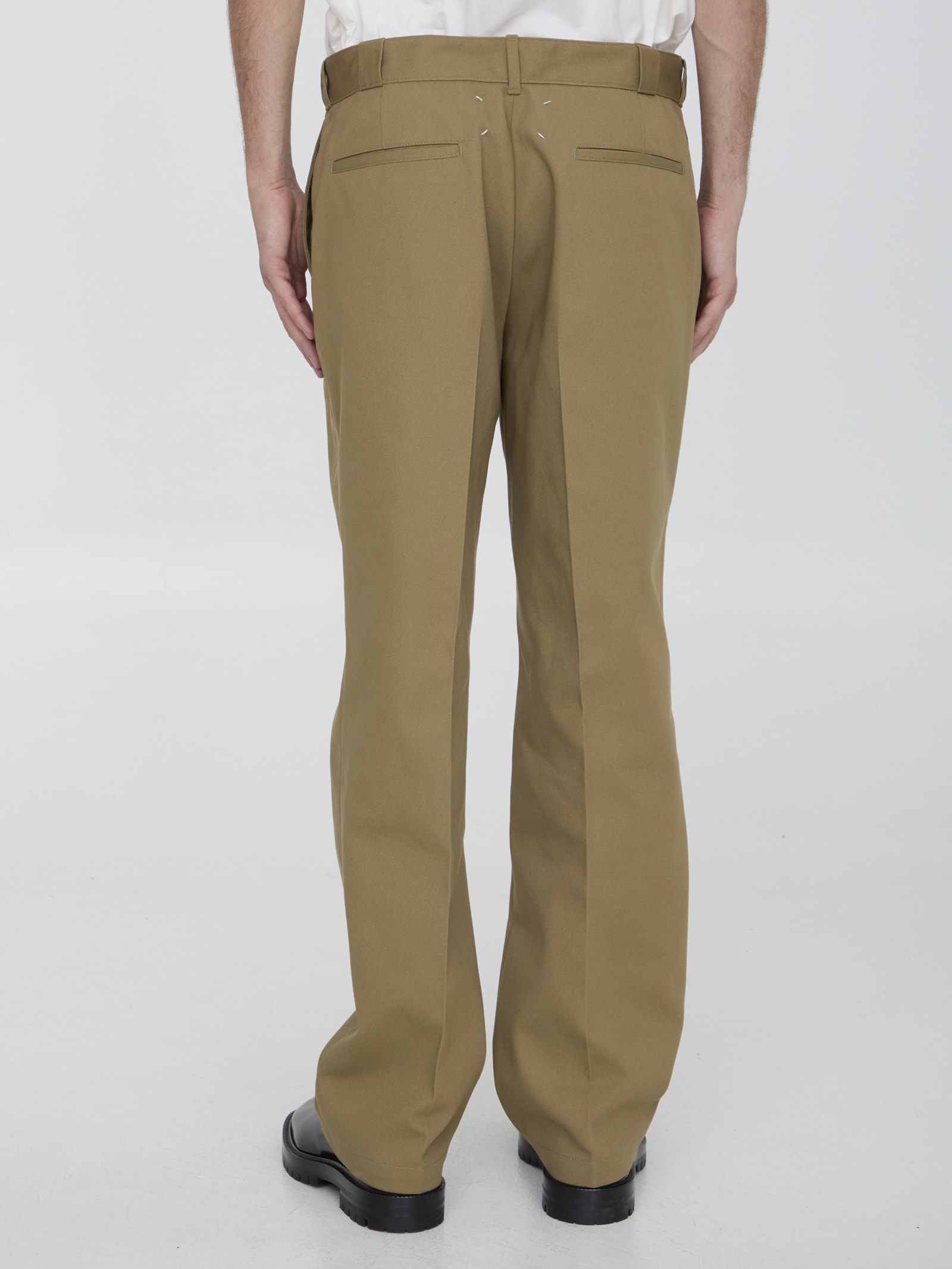 Shop Maison Margiela Pleated Trousers In Beige